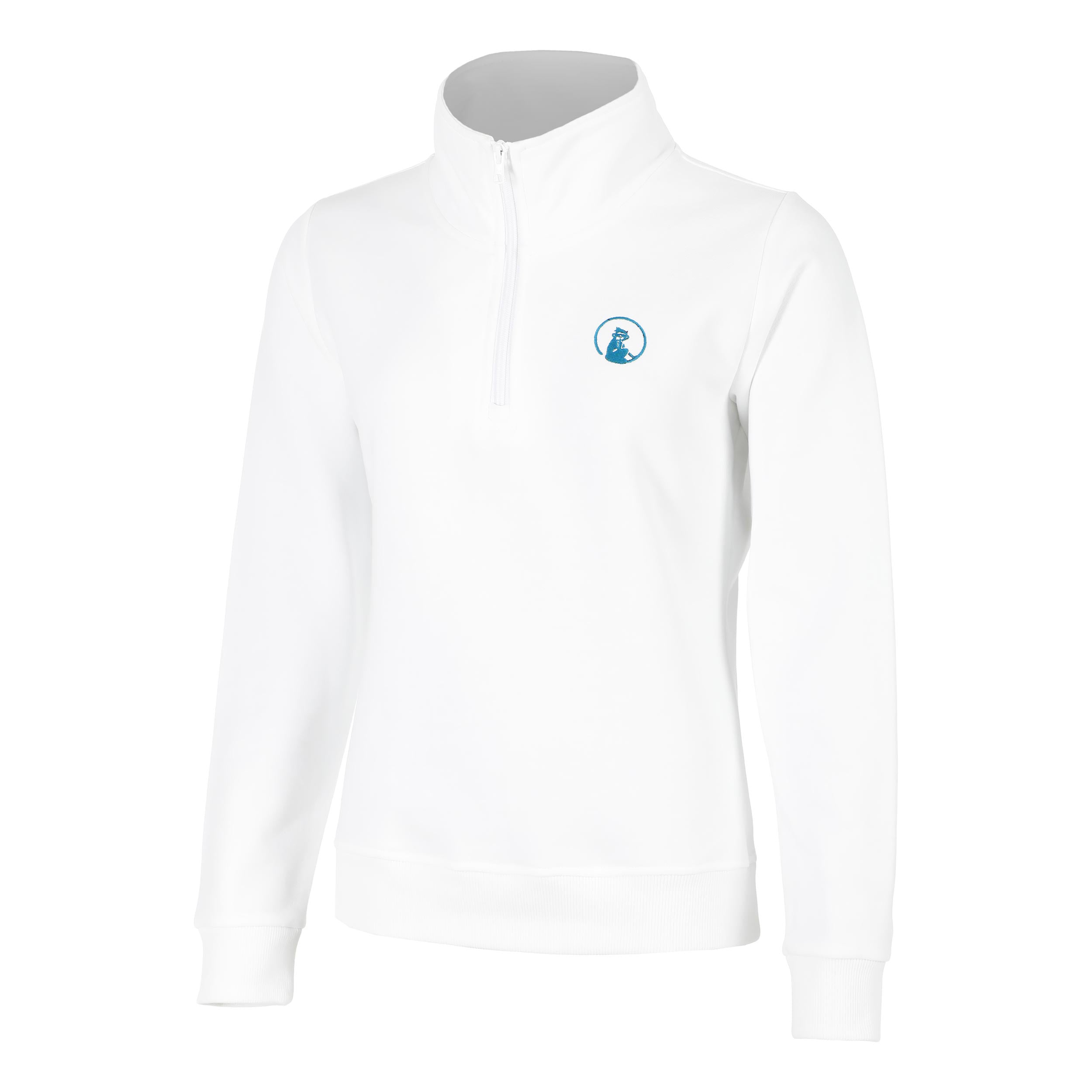 Quiet Please Create Troyer Sweatshirt Damen - Weiß, Petrol