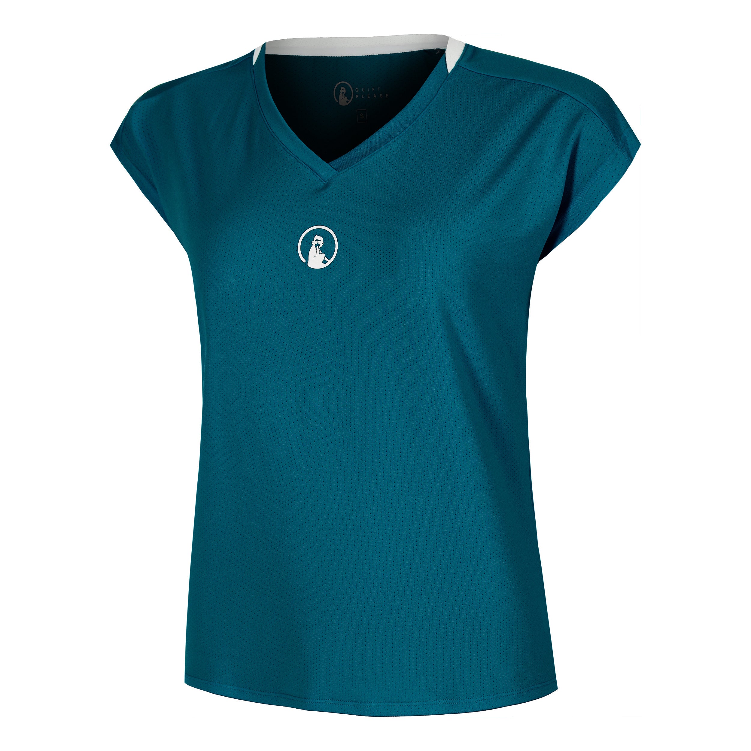 Quiet Please Create Volley T - Shirt Damen Petrol, Weiß