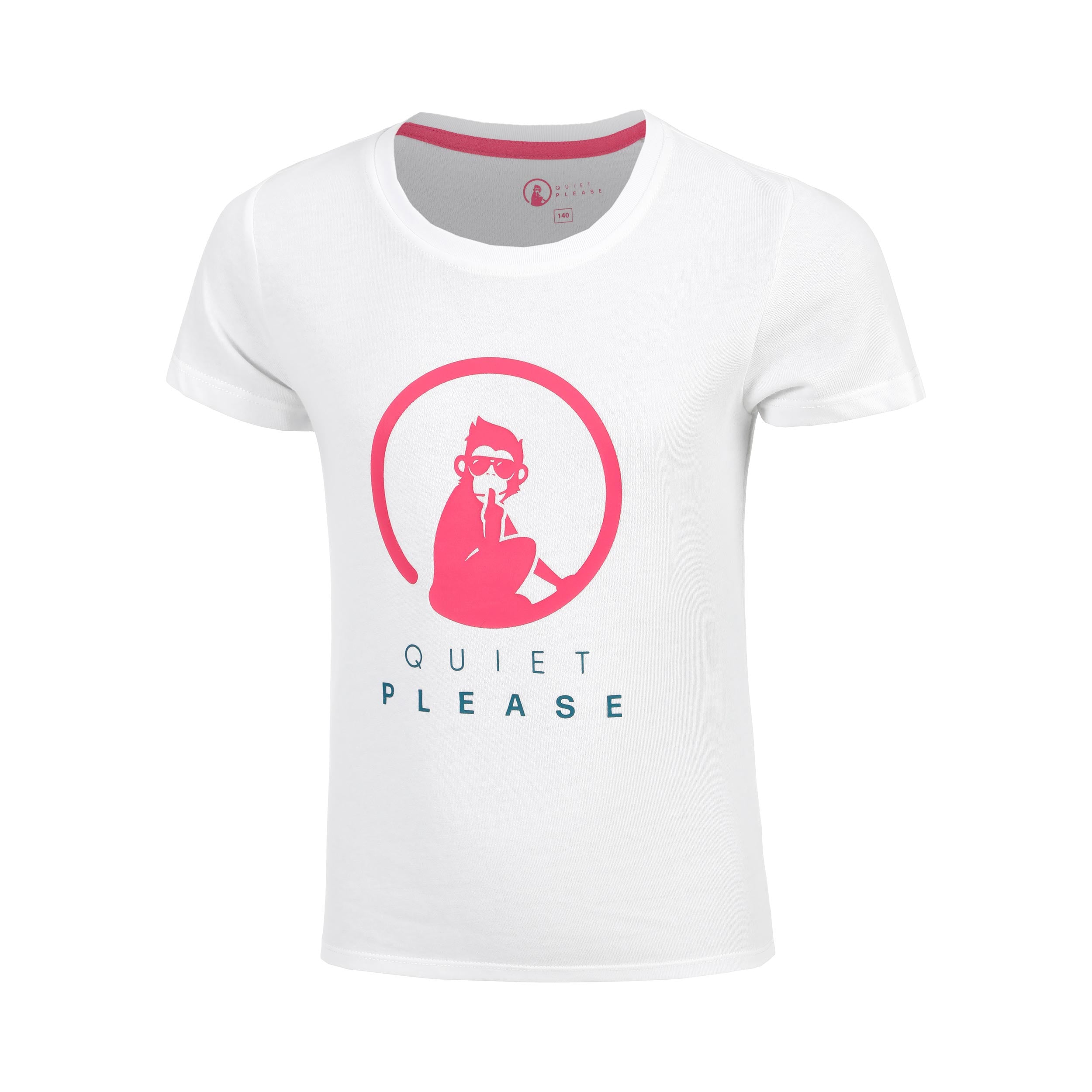 Quiet Please Create Baseline Logo T - Shirt Mädchen Weiß, Pink