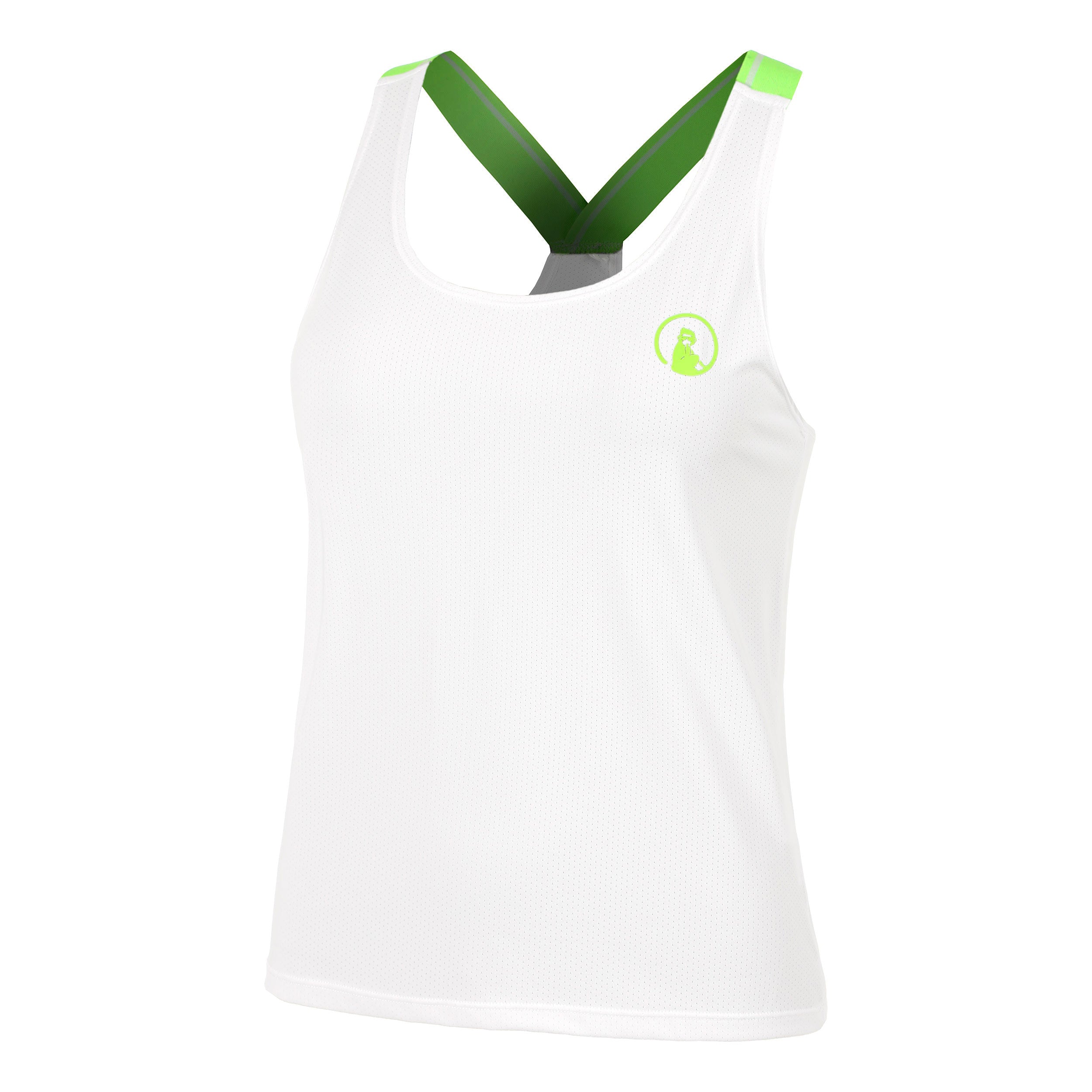 Quiet Please Wild Serve & Volley 2.0 Tank - Top Damen Weiß, Neongrün