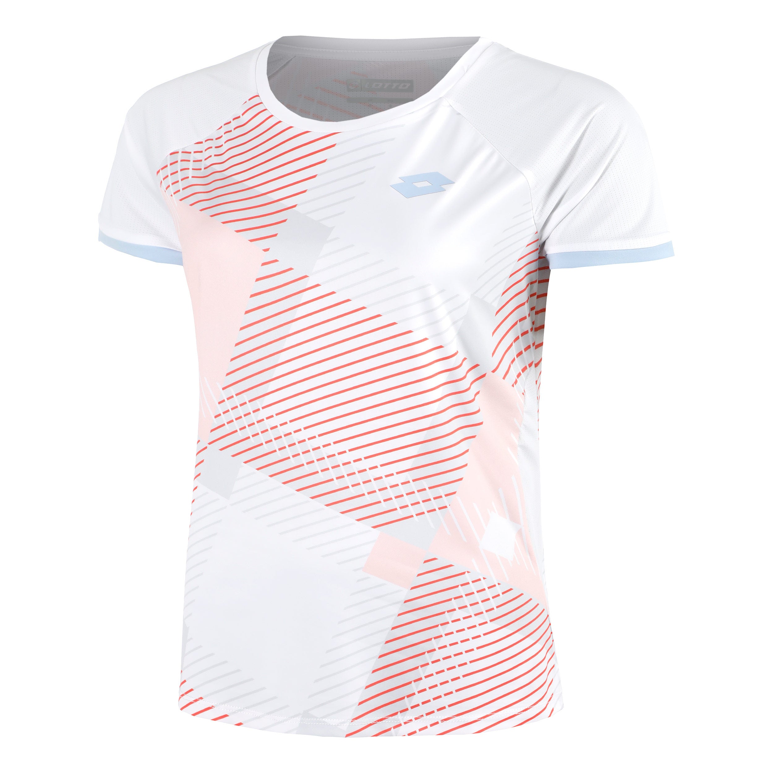 Lotto Tech Iv D1 T - Shirt Damen Rosa, Weiß