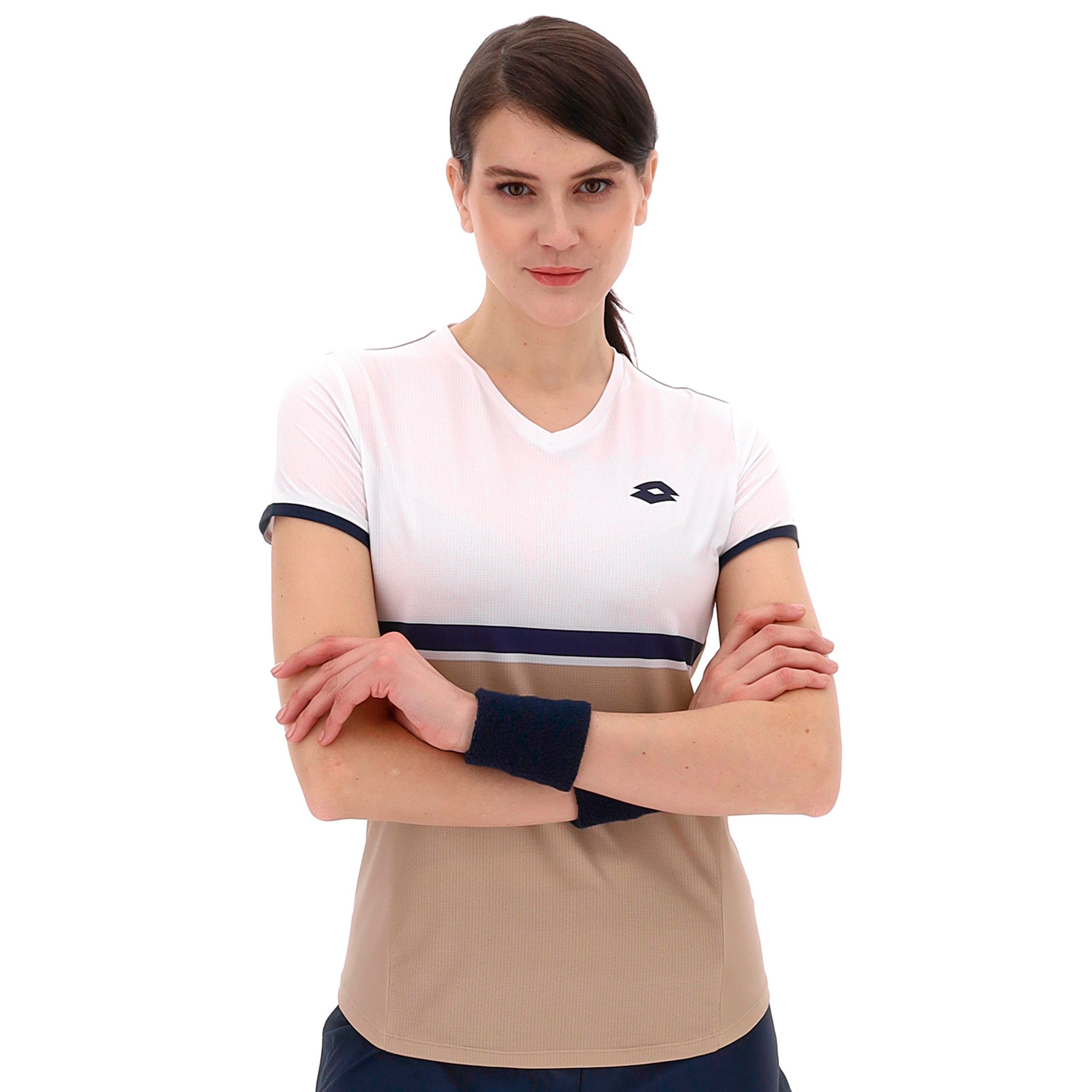 Lotto Tech V T - Shirt Damen Beige