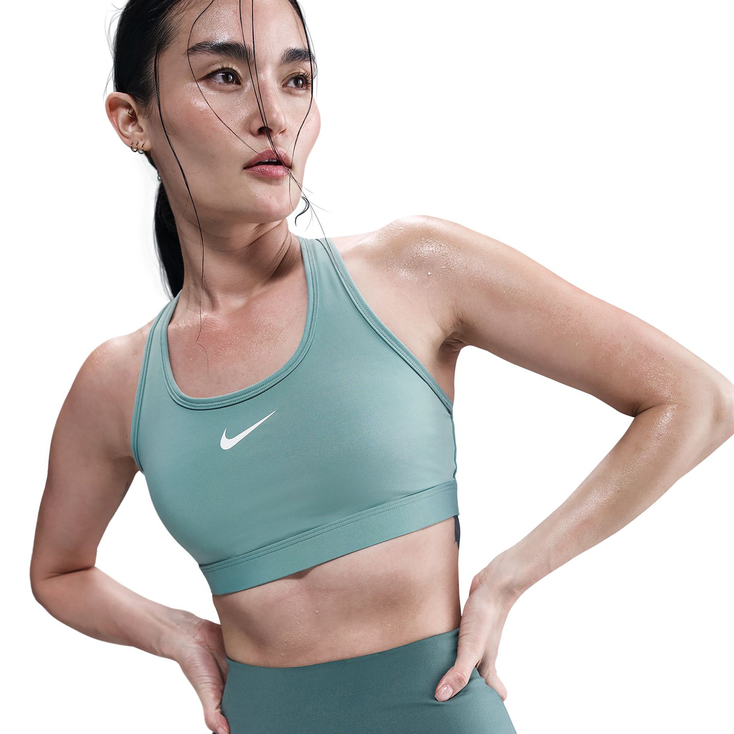 Nike Swoosh Medium Support Sport - Bh Damen Salbei