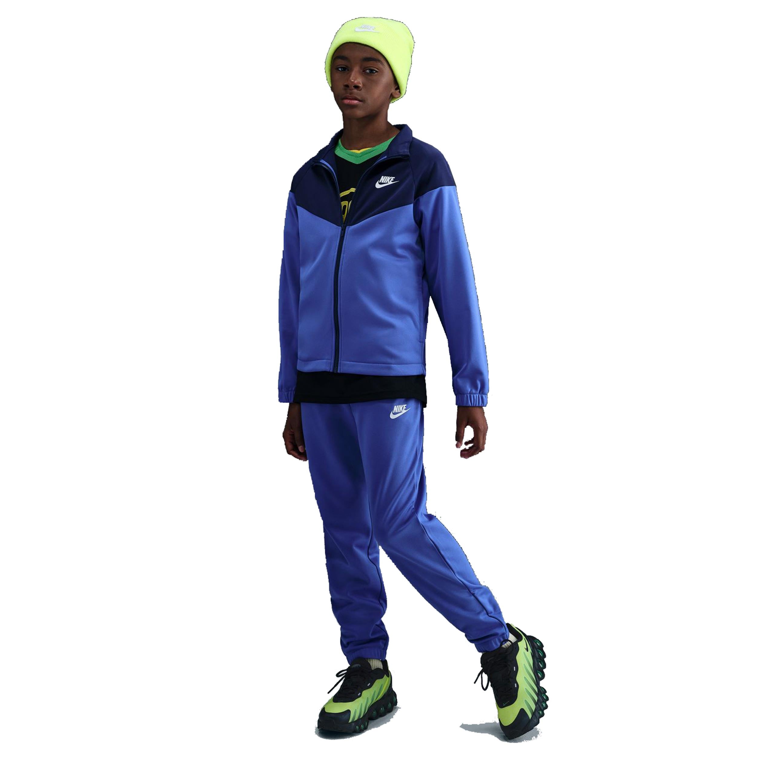 Nike Dri - Fit Full Zip Trainingsanzug Kinder Blau, Blaugrau