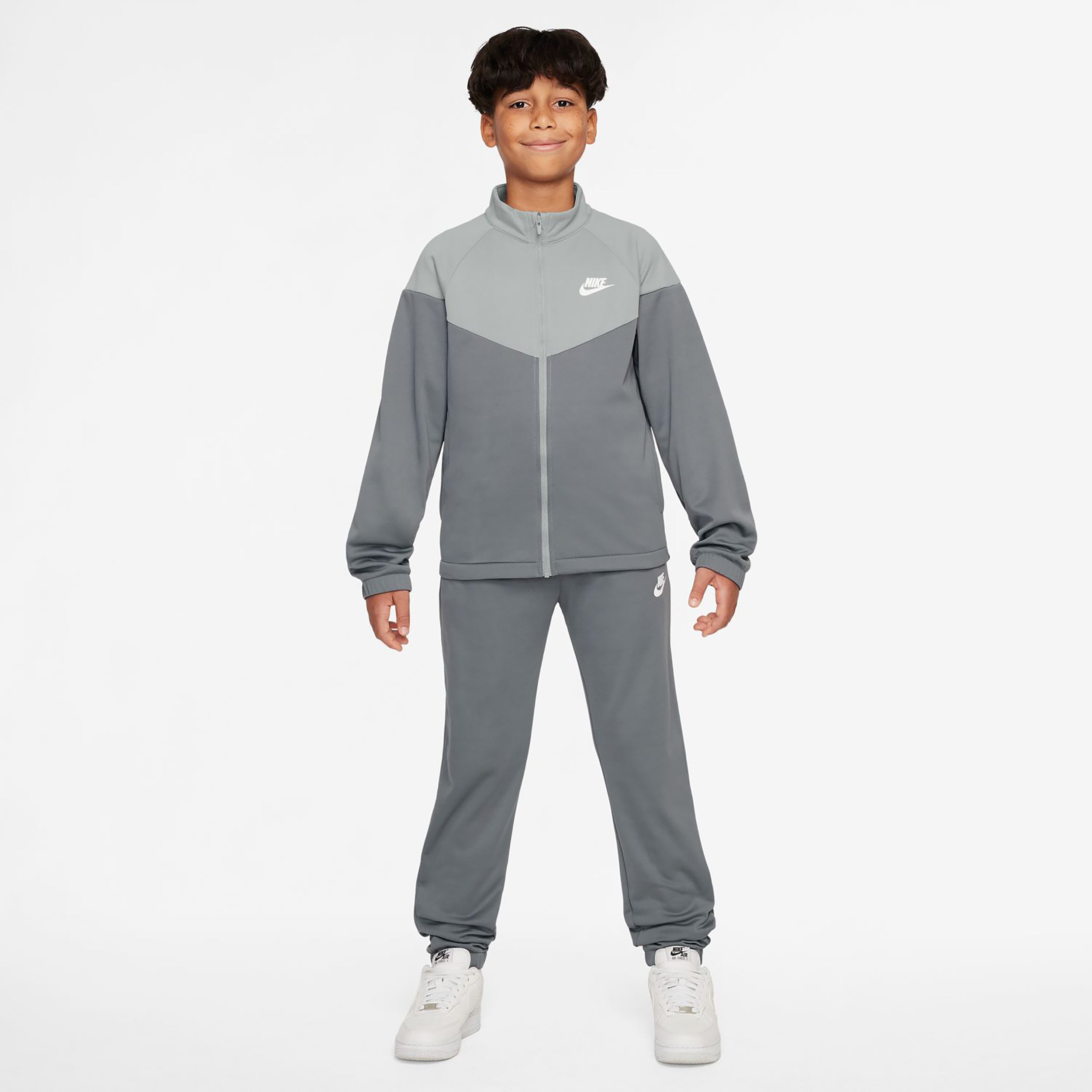 Nike Dri - Fit Full Zip Trainingsanzug Kinder Grau
