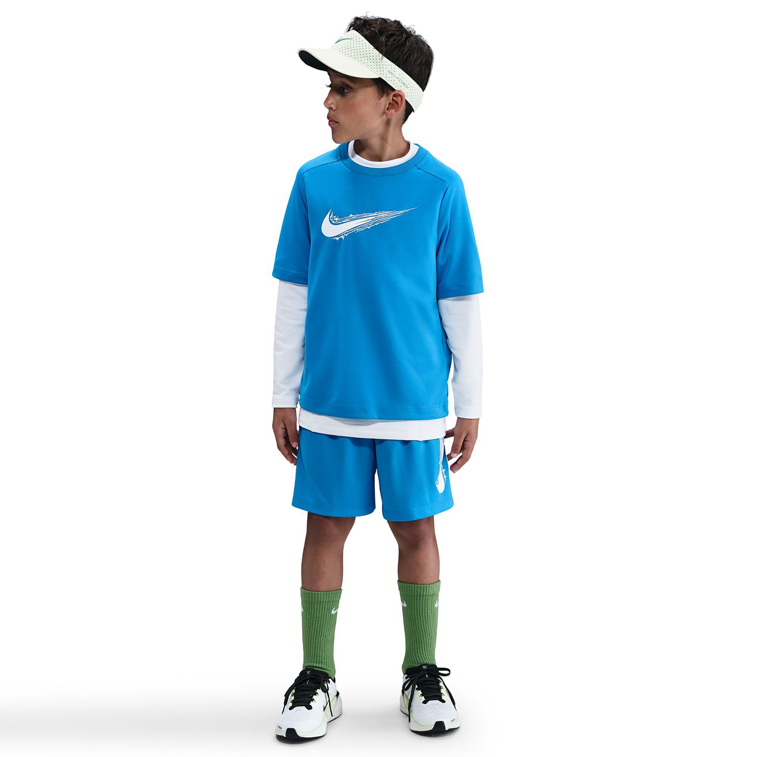 Nike Dri - Fit Multi T Shirt Kinder Blau
