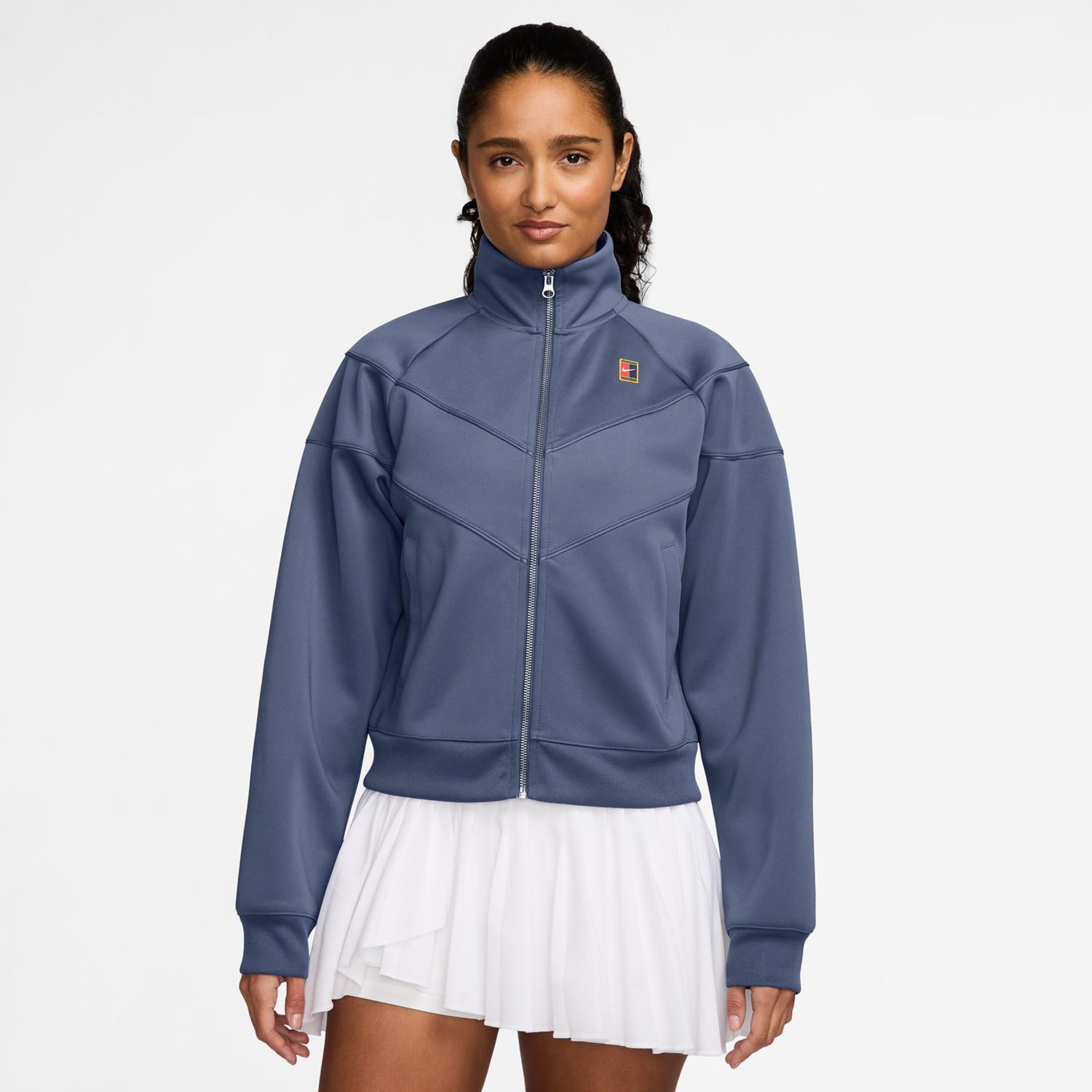 Nike Courtly Knit Heritage Trainingsjacke Damen - Blaugrau