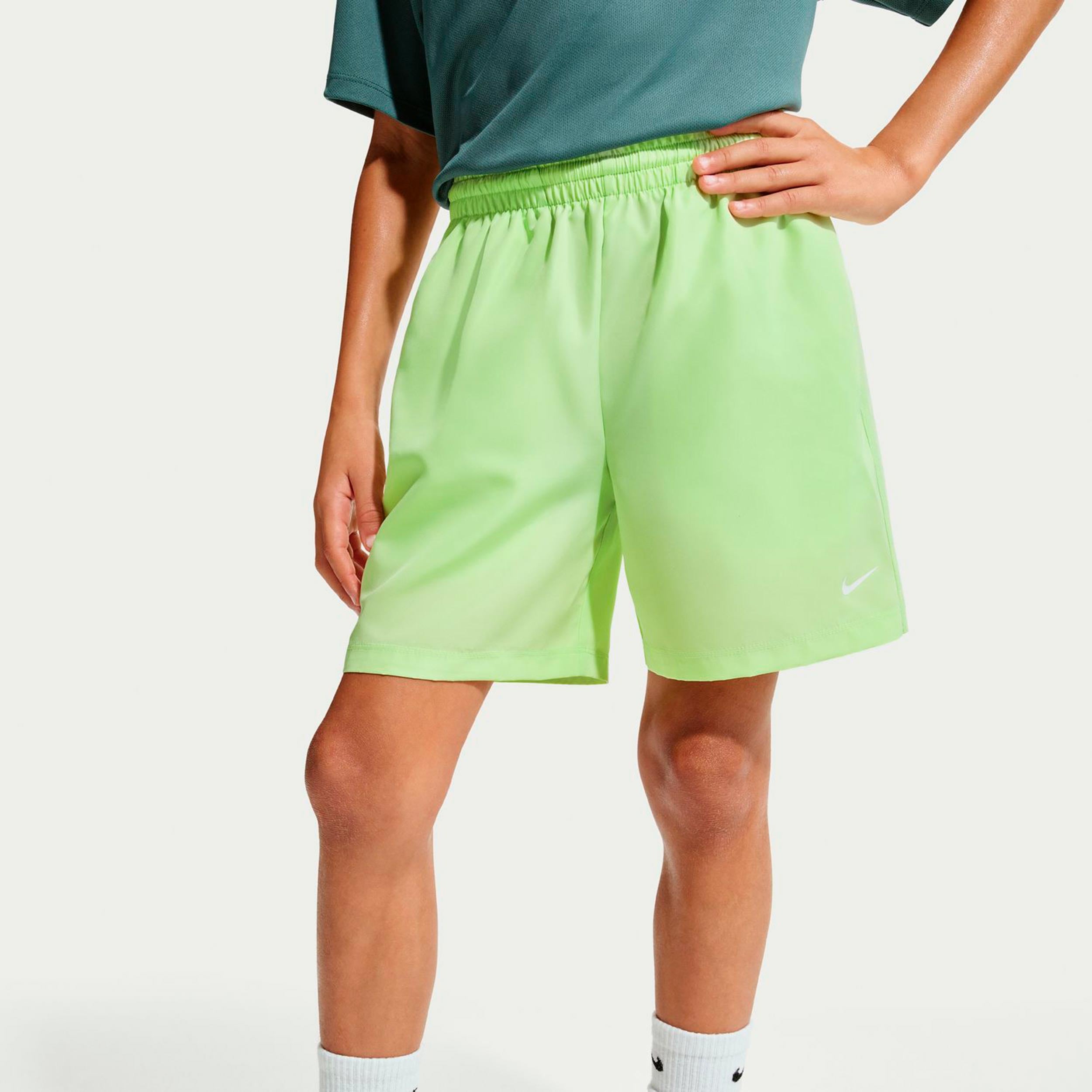 Nike Big Shorts Jungen - Limette, Weiß