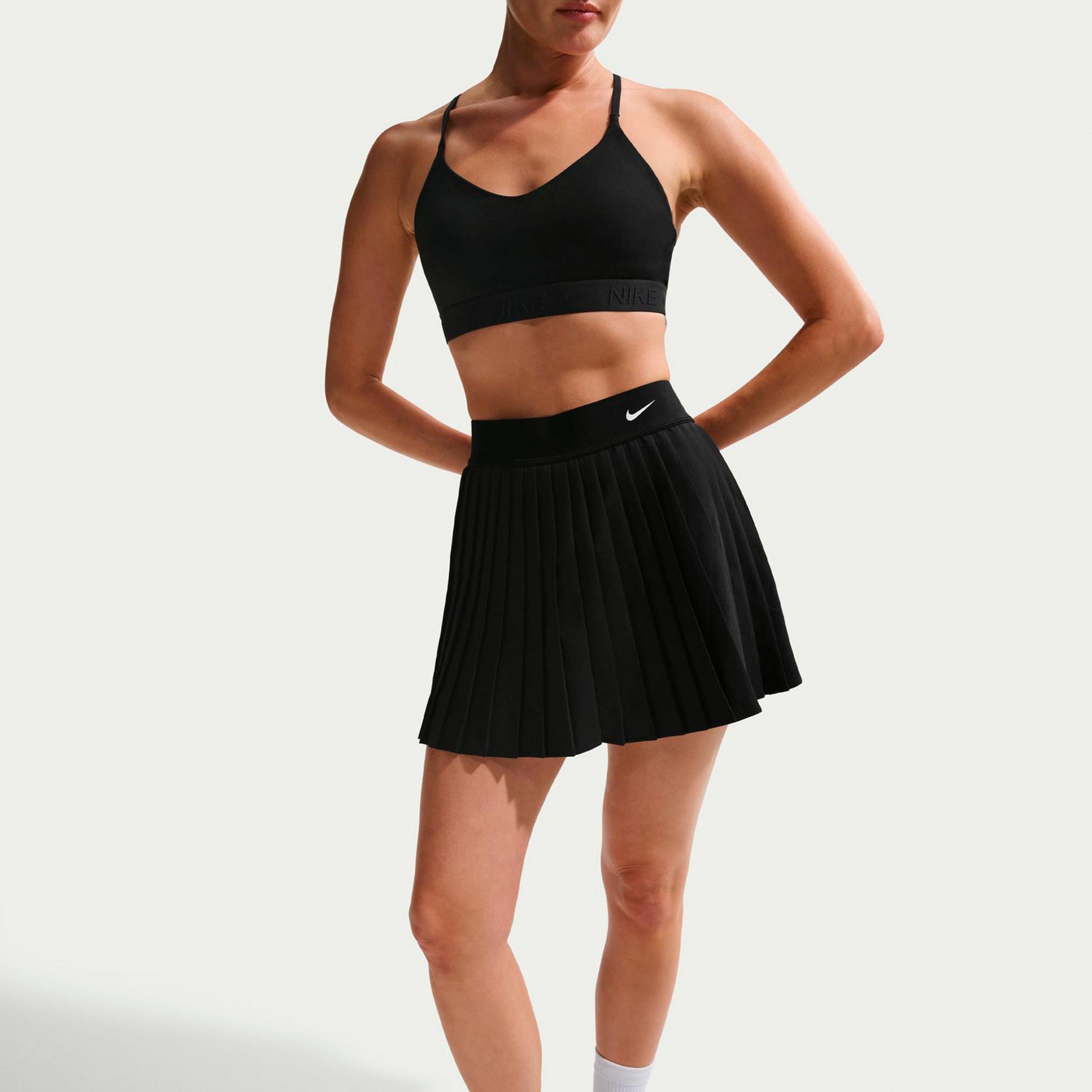 Nike Dri - Fit Victory High Rise Pleated Rock Damen Schwarz