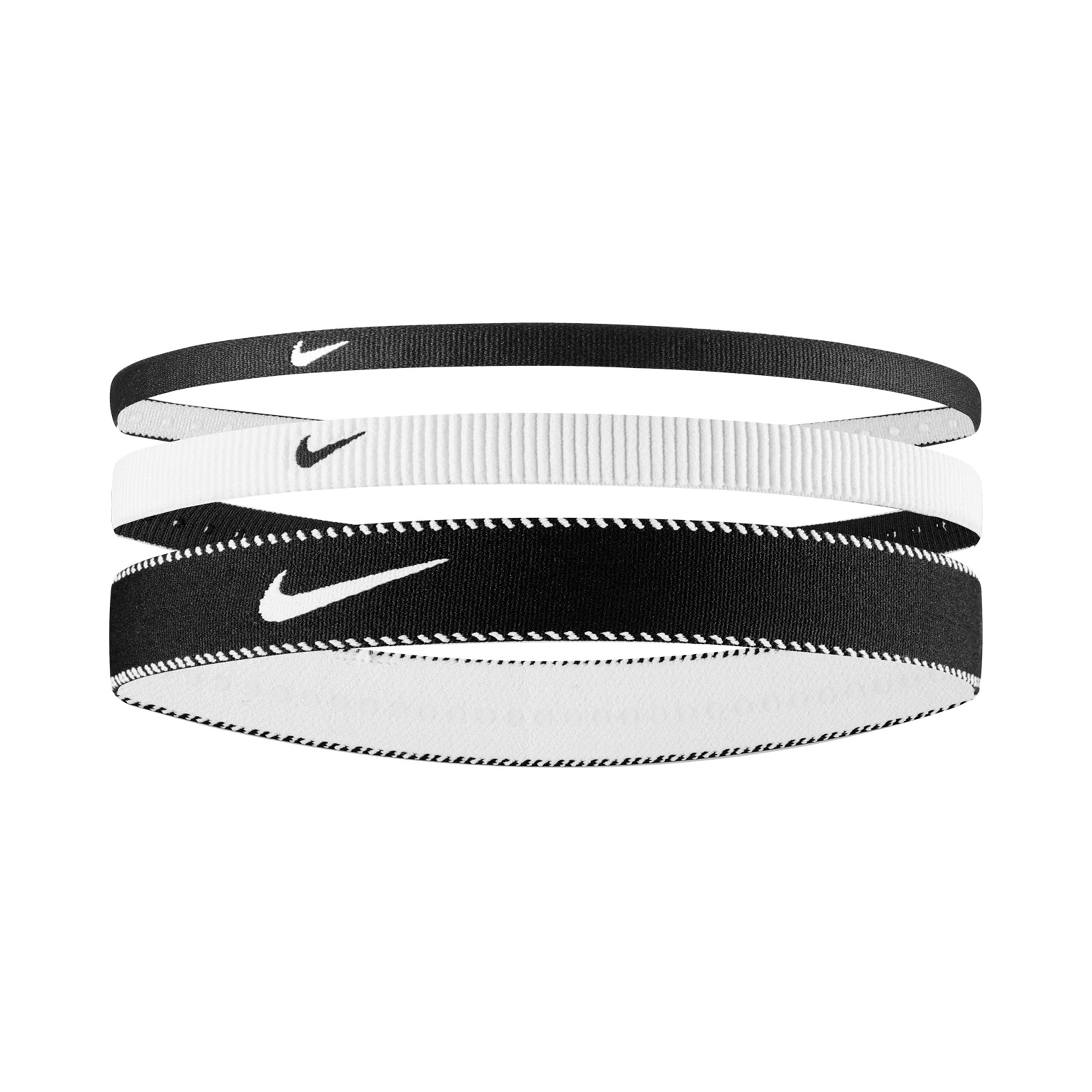 Nike Flex Classic Mixed Haarband 3er Pack - Schwarz, Weiß