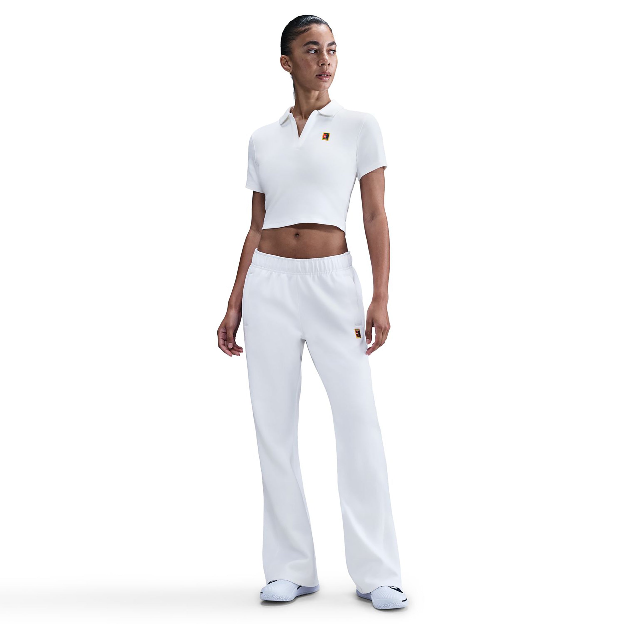 Nike Court Heritage Crop Polo Damen - Weiß