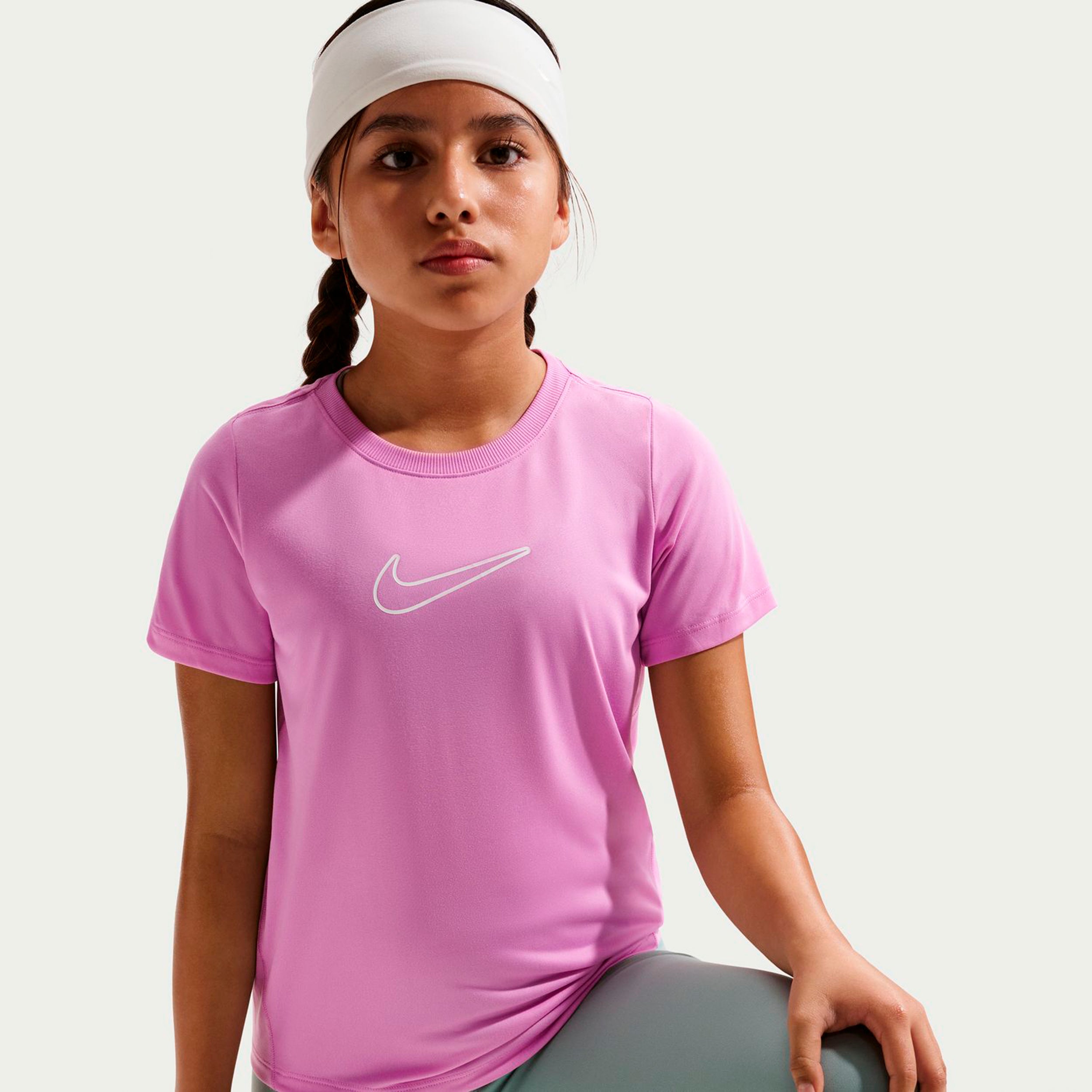 Nike Dri - Fit One T Shirt Kinder Flieder