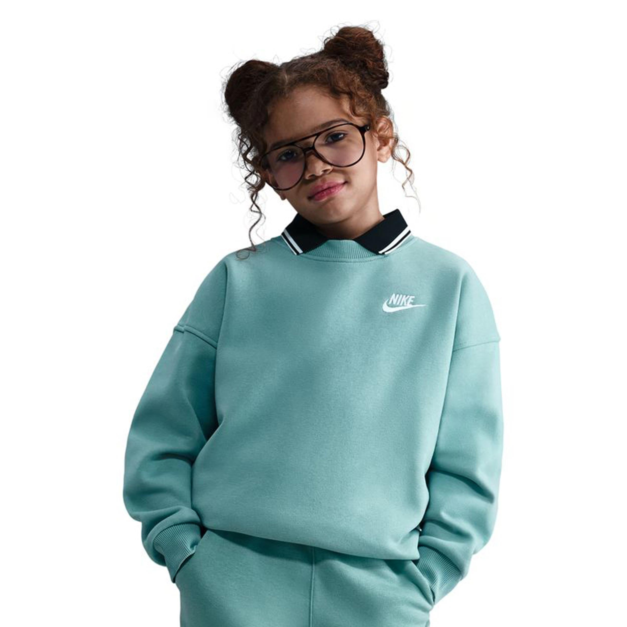 Nike Club Fleece Oversized Crew Sweatshirt Mädchen - Salbei