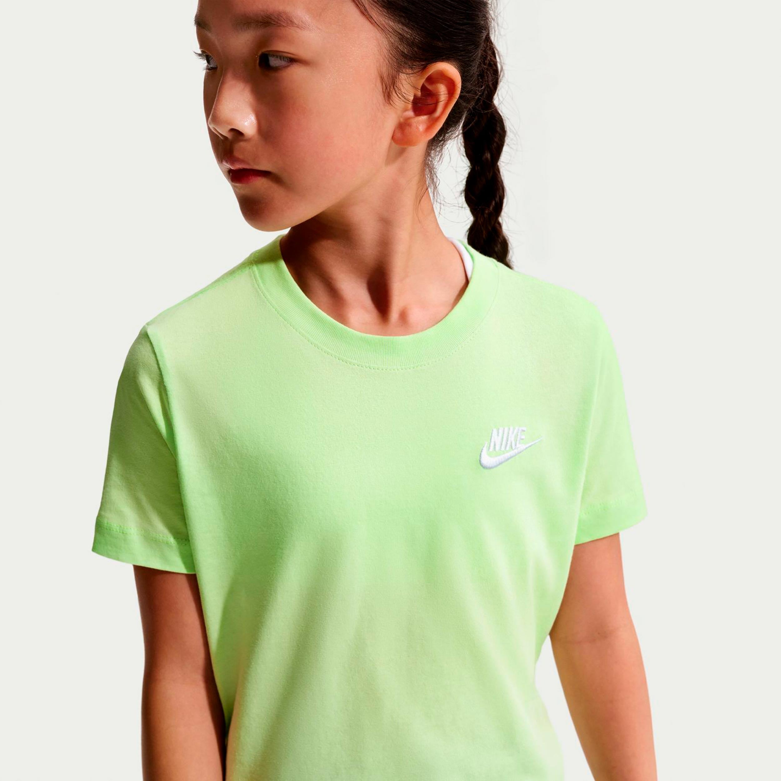 Nike Embroided Futura T - Shirt Kinder Limette