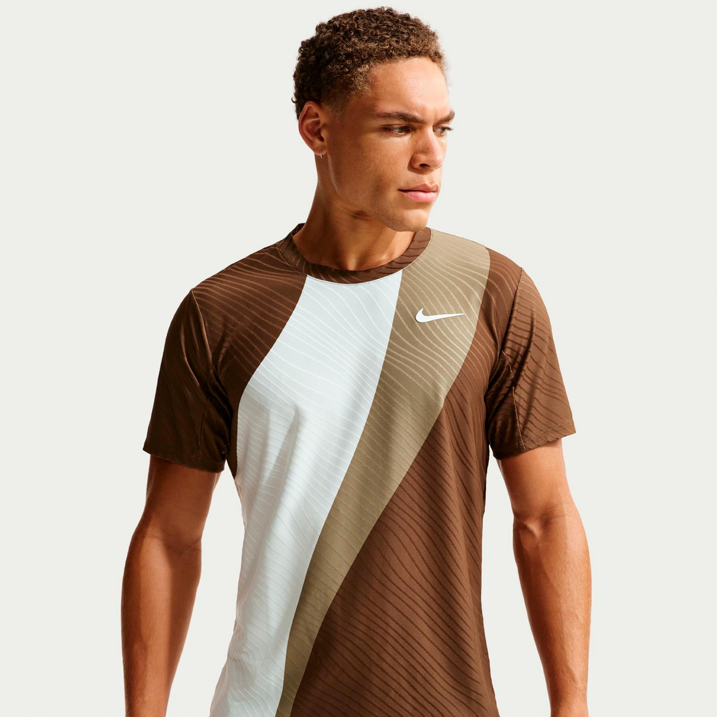 Nike Court Dri - Fit Advantage Slam T Shirt Herren Creme, Grau