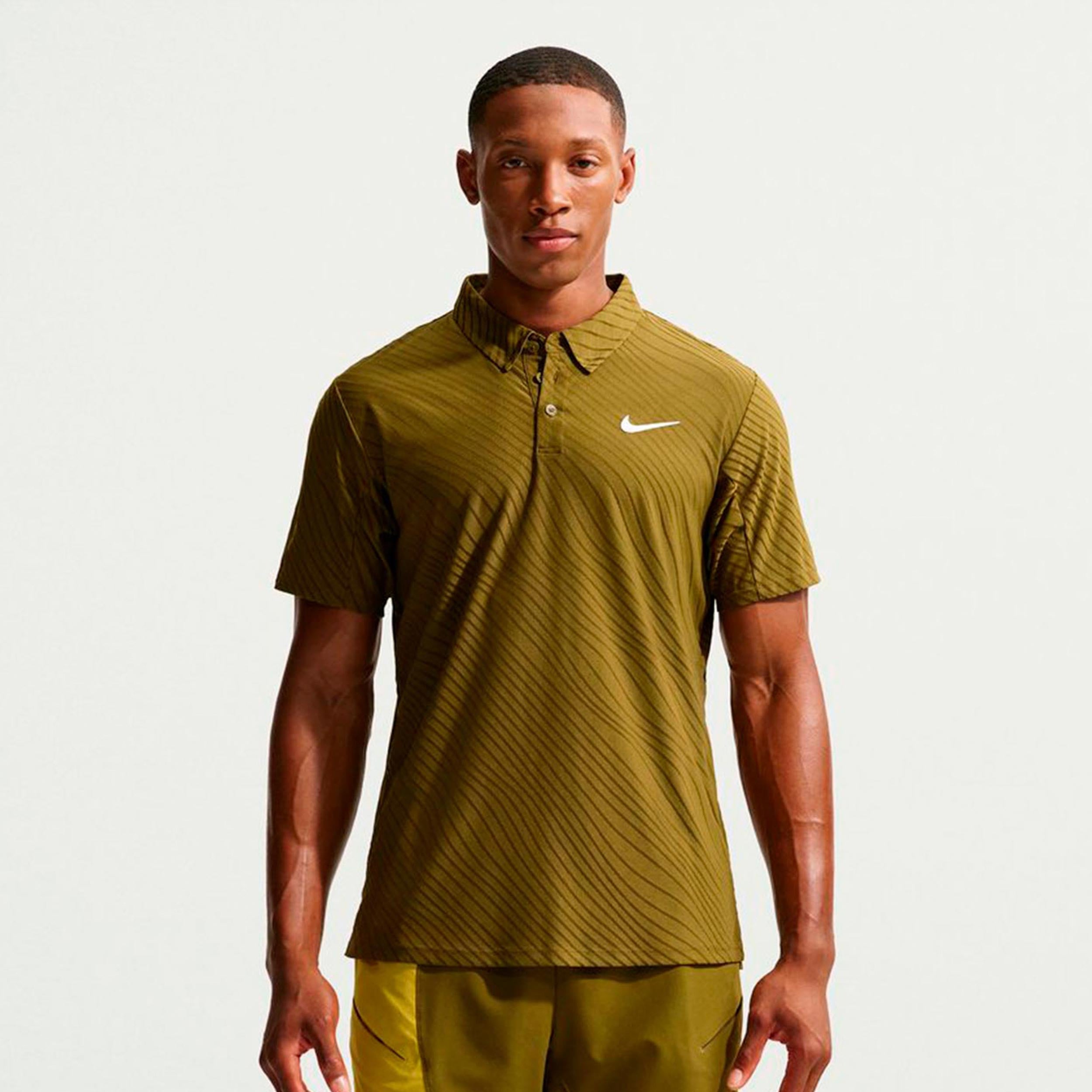 Nike Jannik Sinner Court Dri - Fit Advantage Slam Polo Herren Oliv, Weiß