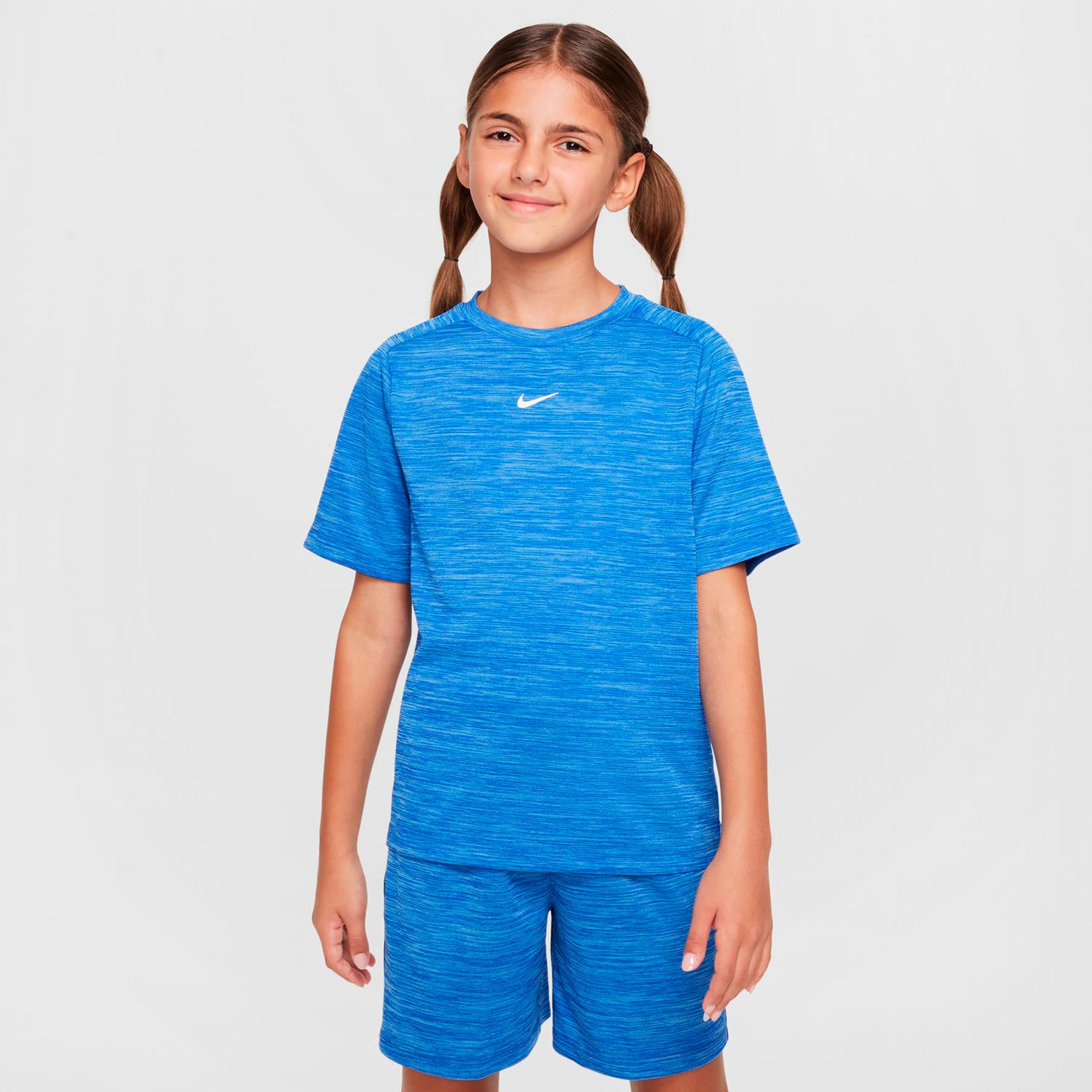 Nike Dri - Fit Multi Heather T Shirt Kinder Blau, Weiß