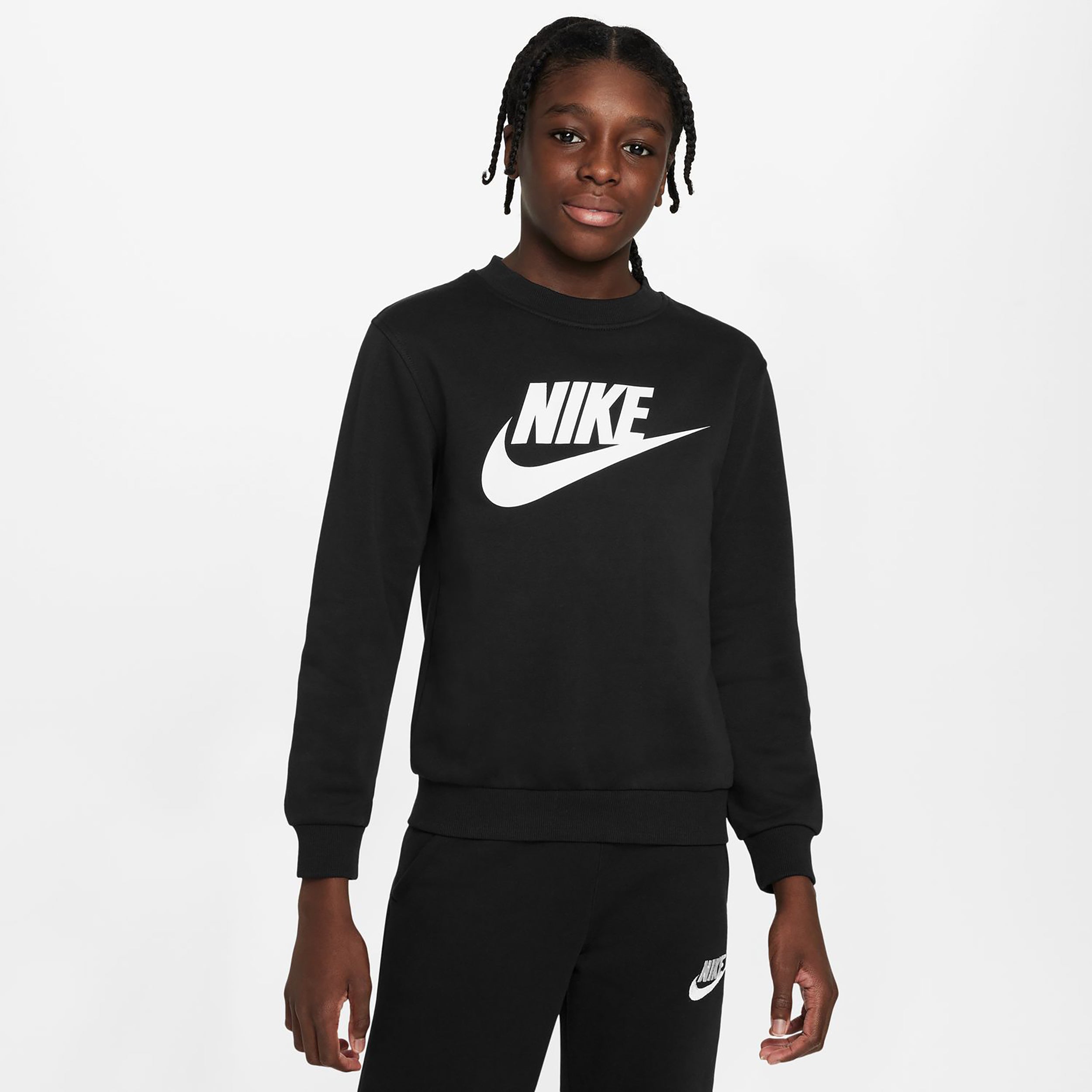 Nike Club Fleece Crew Sweatshirt Kinder - Schwarz