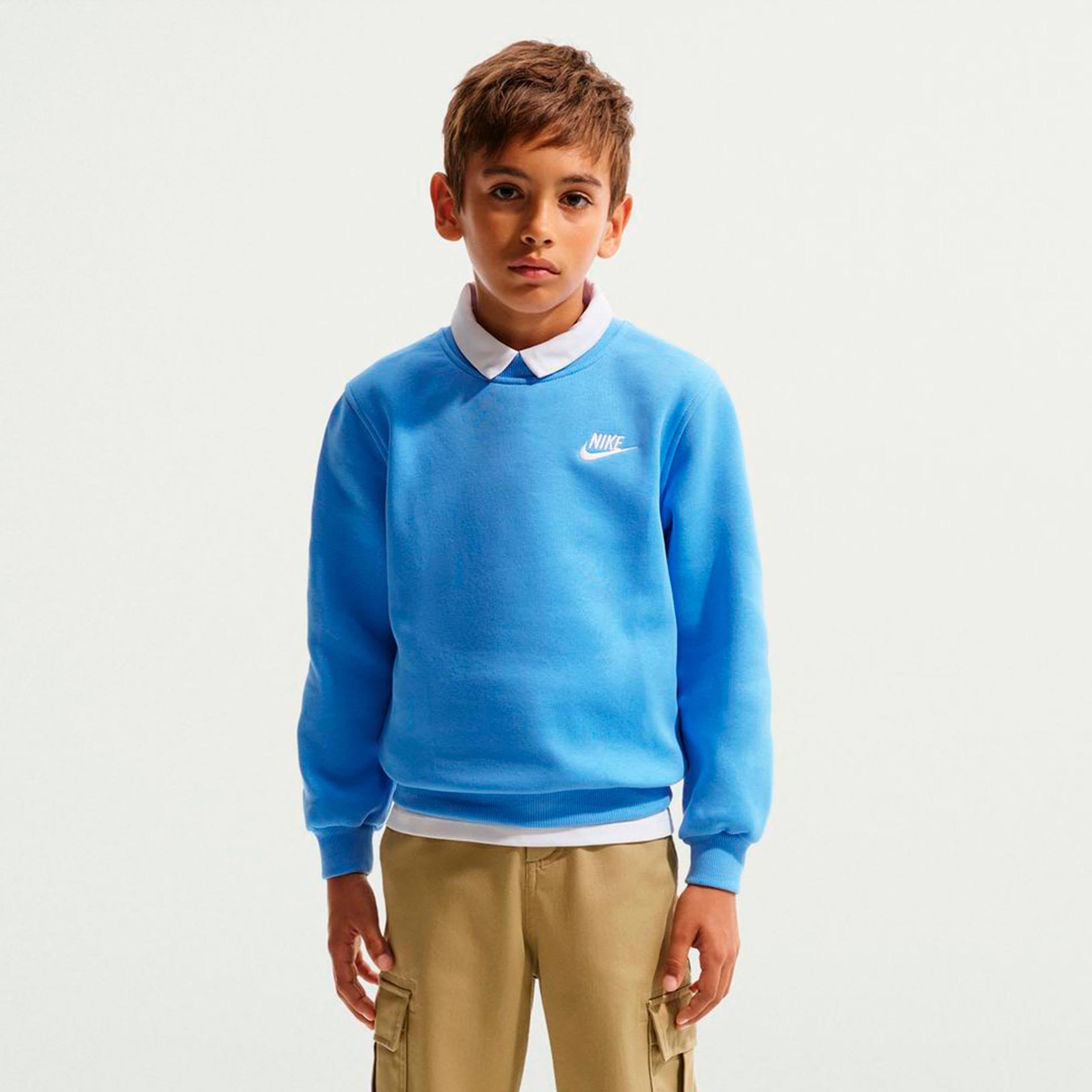 Nike Club Fleece Sweatshirt Kinder - Hellblau