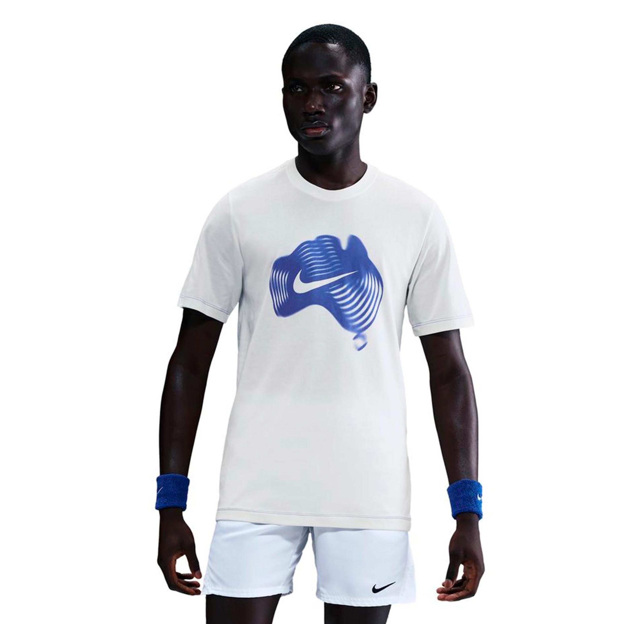 Nike Court Dri - Fit T Shirt Herren Creme, Blau