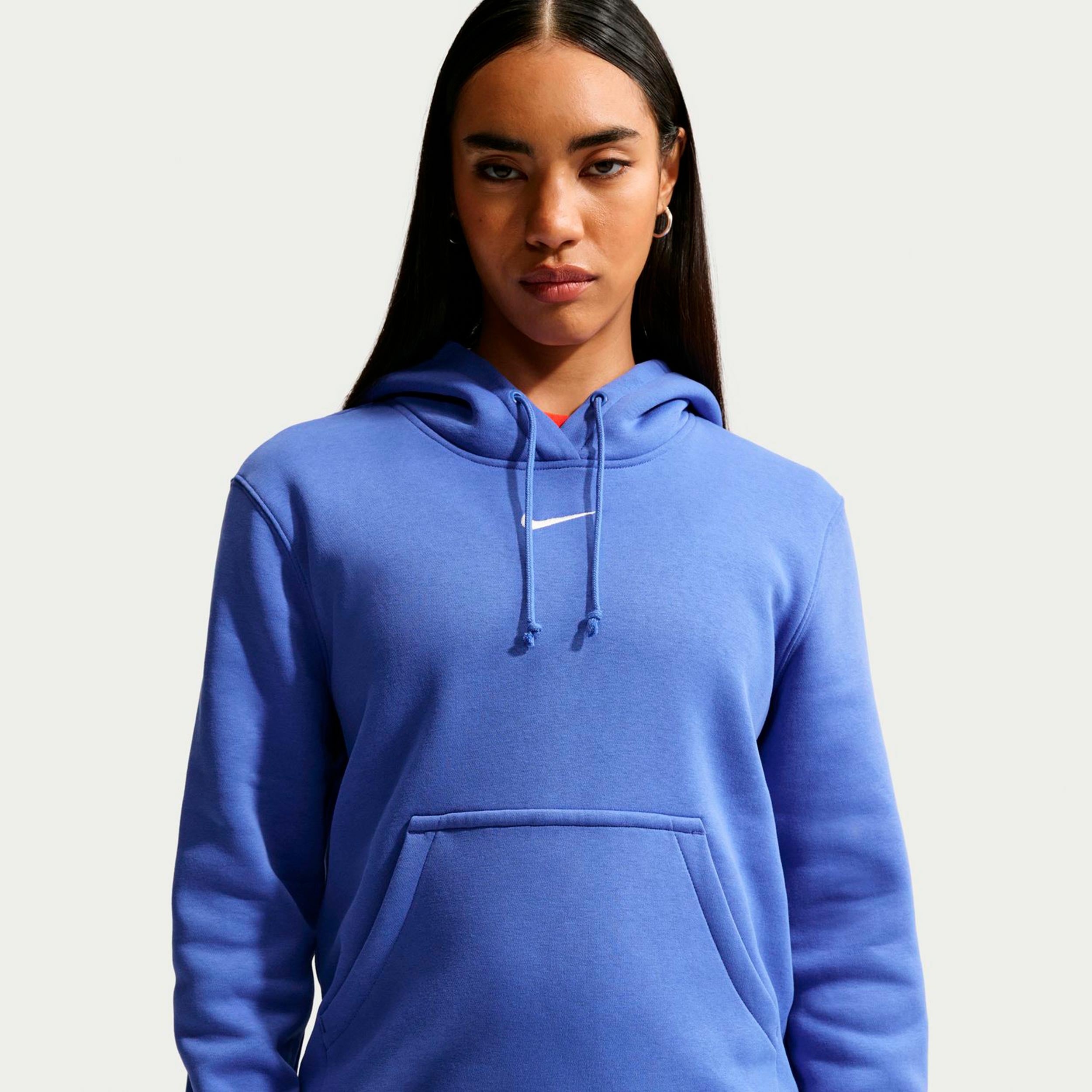 Nike Phoenix Fleece Mid Rise Trainingshose Damen - Blau, Weiß