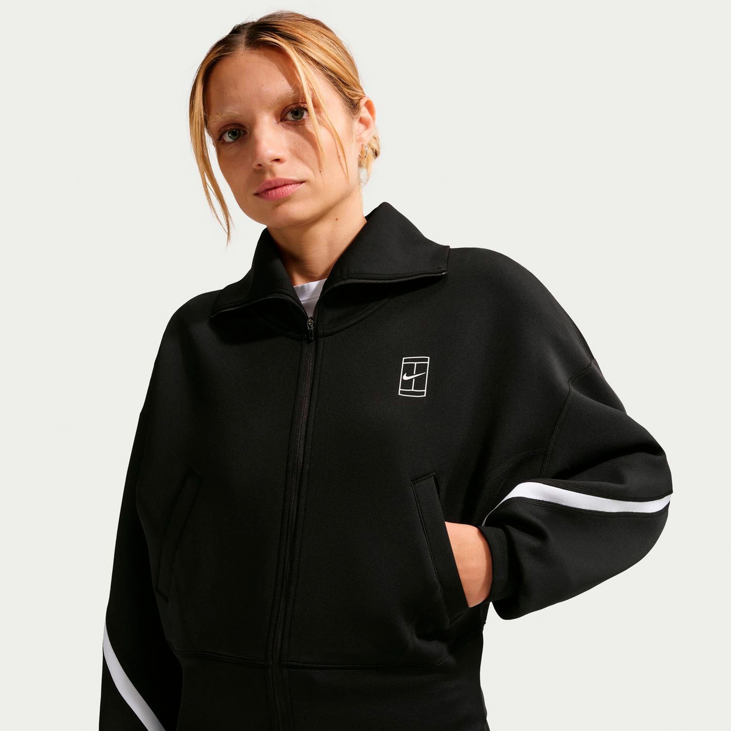 Nike Court Dri - Fit Advantage Trainingsjacke Damen Schwarz