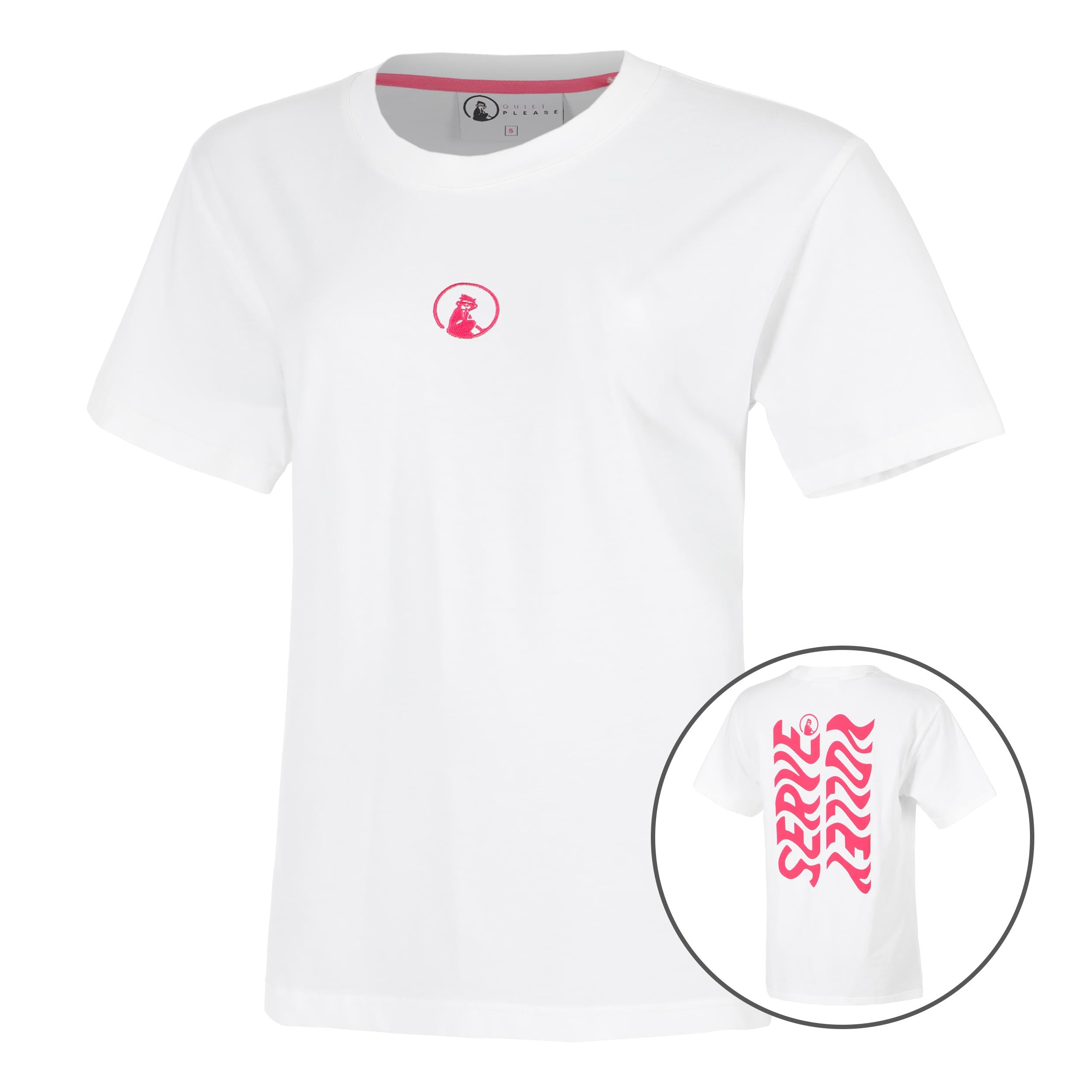 Quiet Please Create Wavy Boyfriend T - Shirt Damen Weiß, Pink