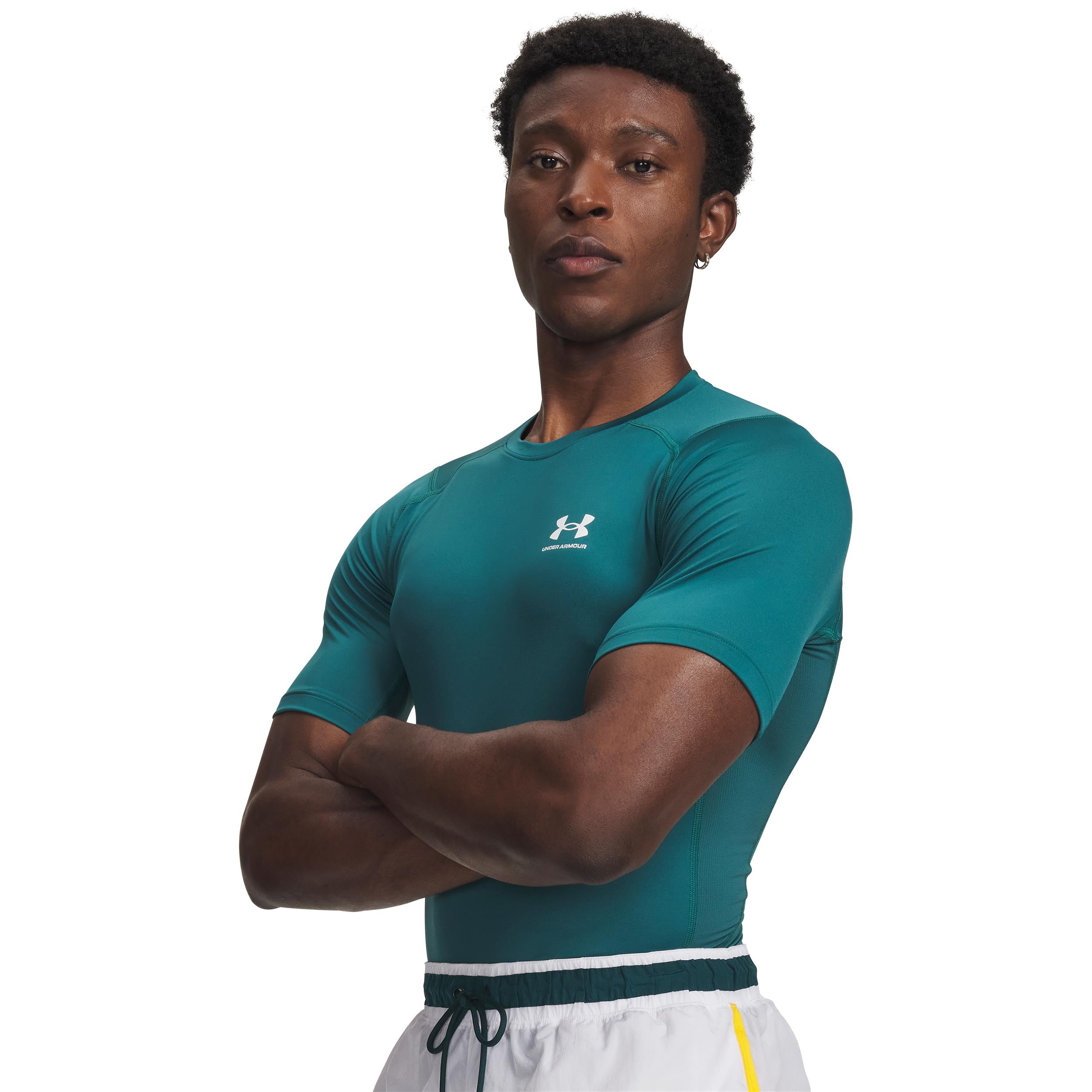 Under Armour Heatgear Comp T - Shirt Herren Grün, Weiß