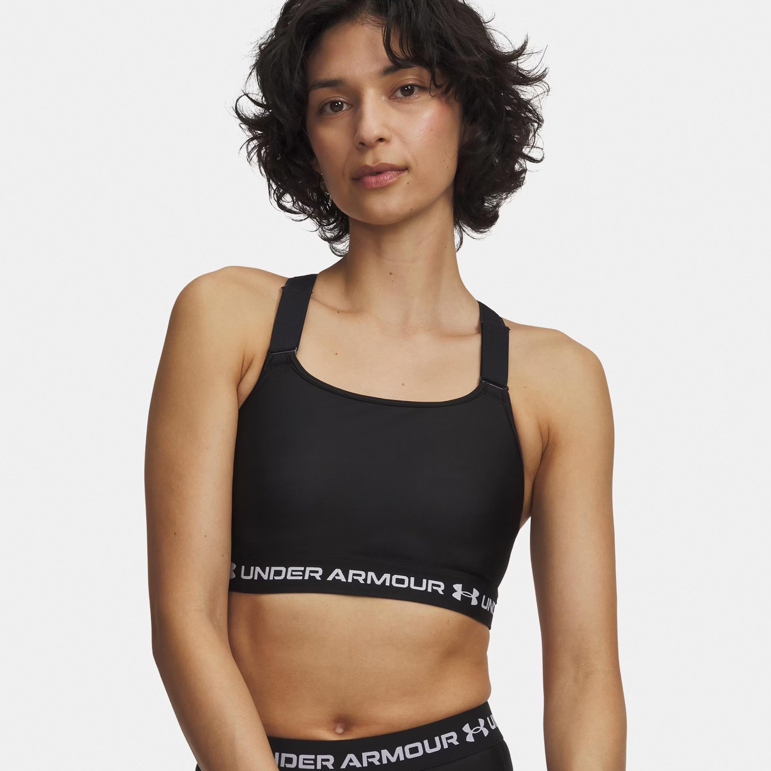 Under Armour Heatgear High Sport - Bh Damen Schwarz, Weiß