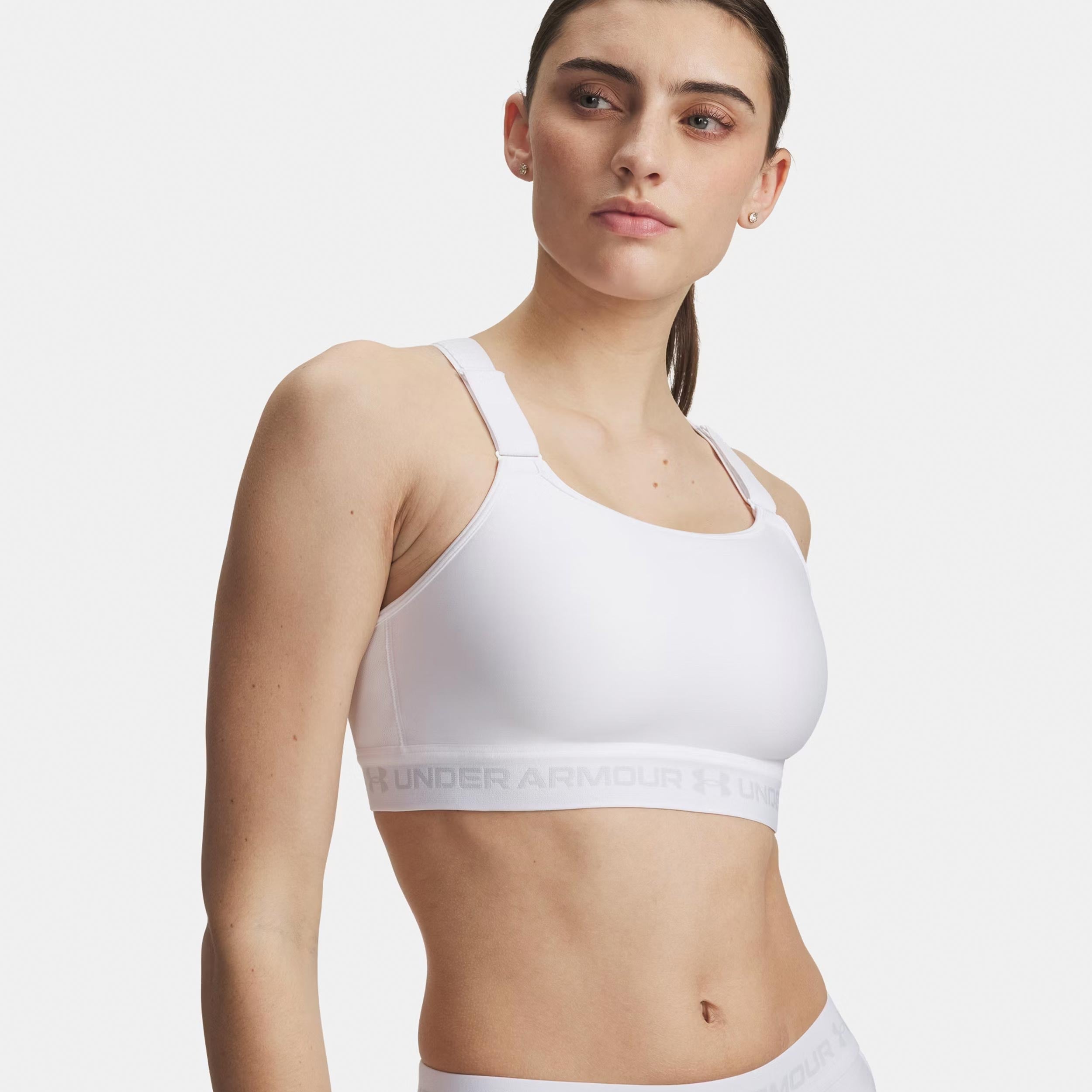 Under Armour Heatgear High Sport - Bh Damen Weiß, Grau