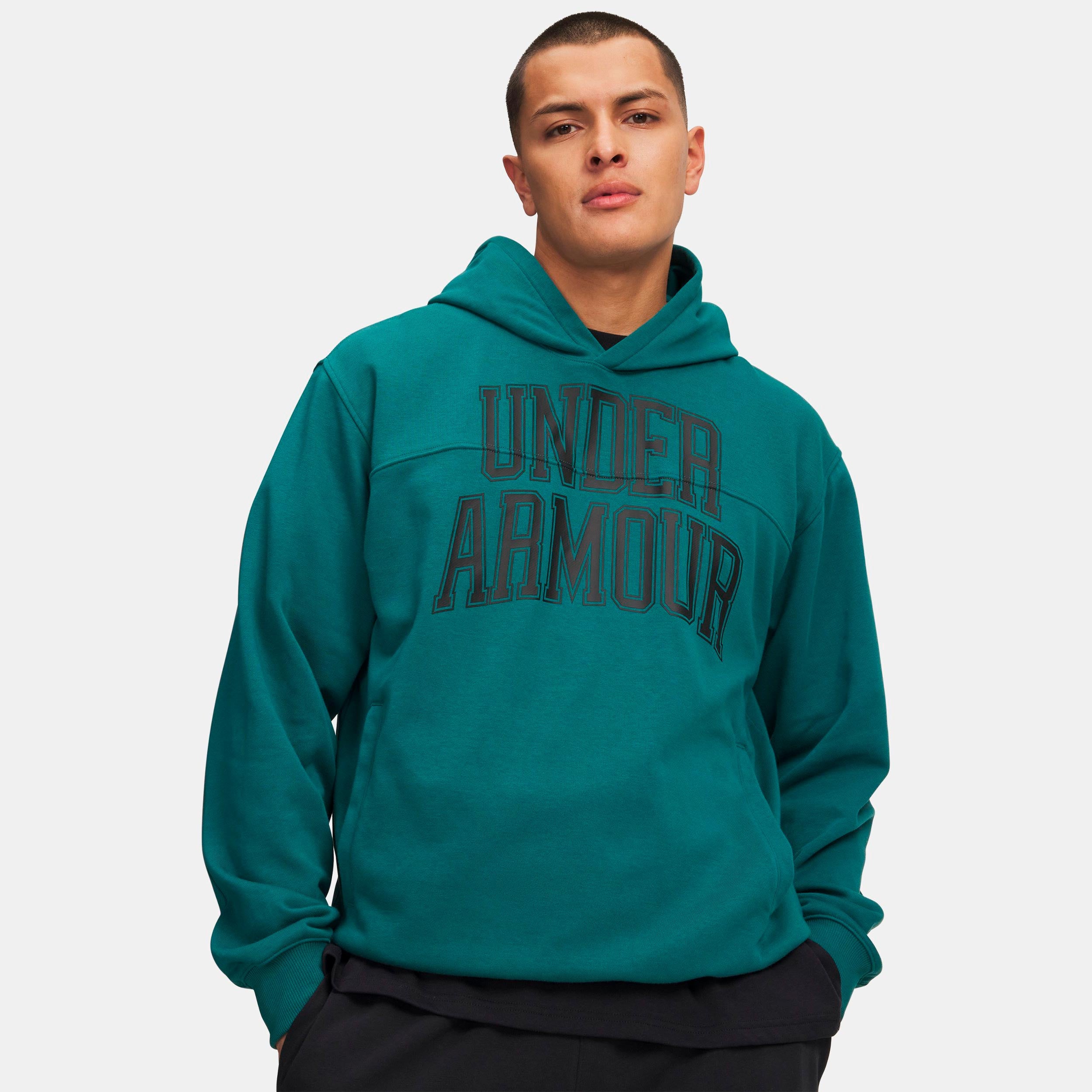 Under Armour Rival Graphic Hoody Herren - Grün, Schwarz
