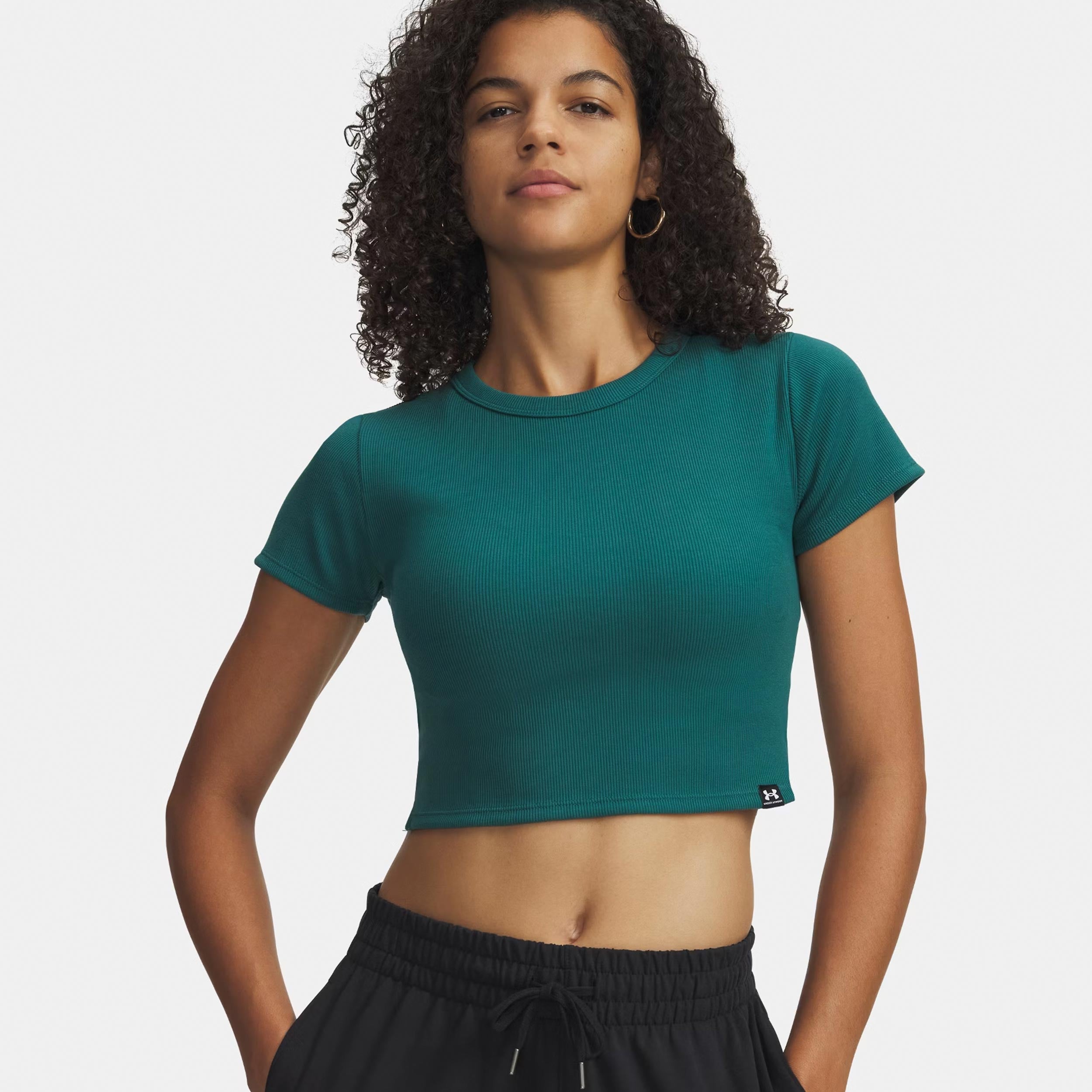 Under Armour Rival Rib Baby T - Shirt Damen Grün, Weiß