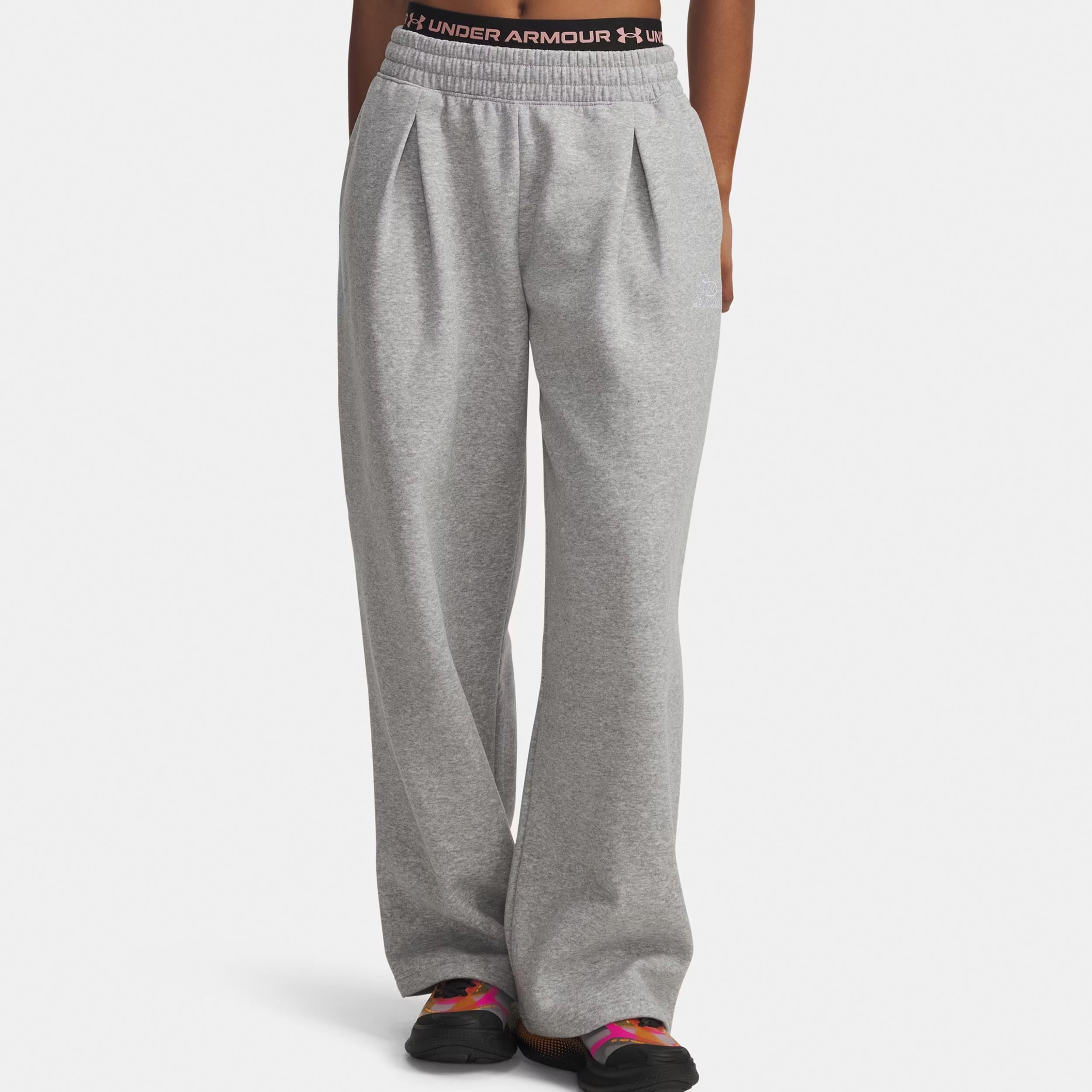 Under Armour Rival Fleece Script Trainingshose Damen - Grau