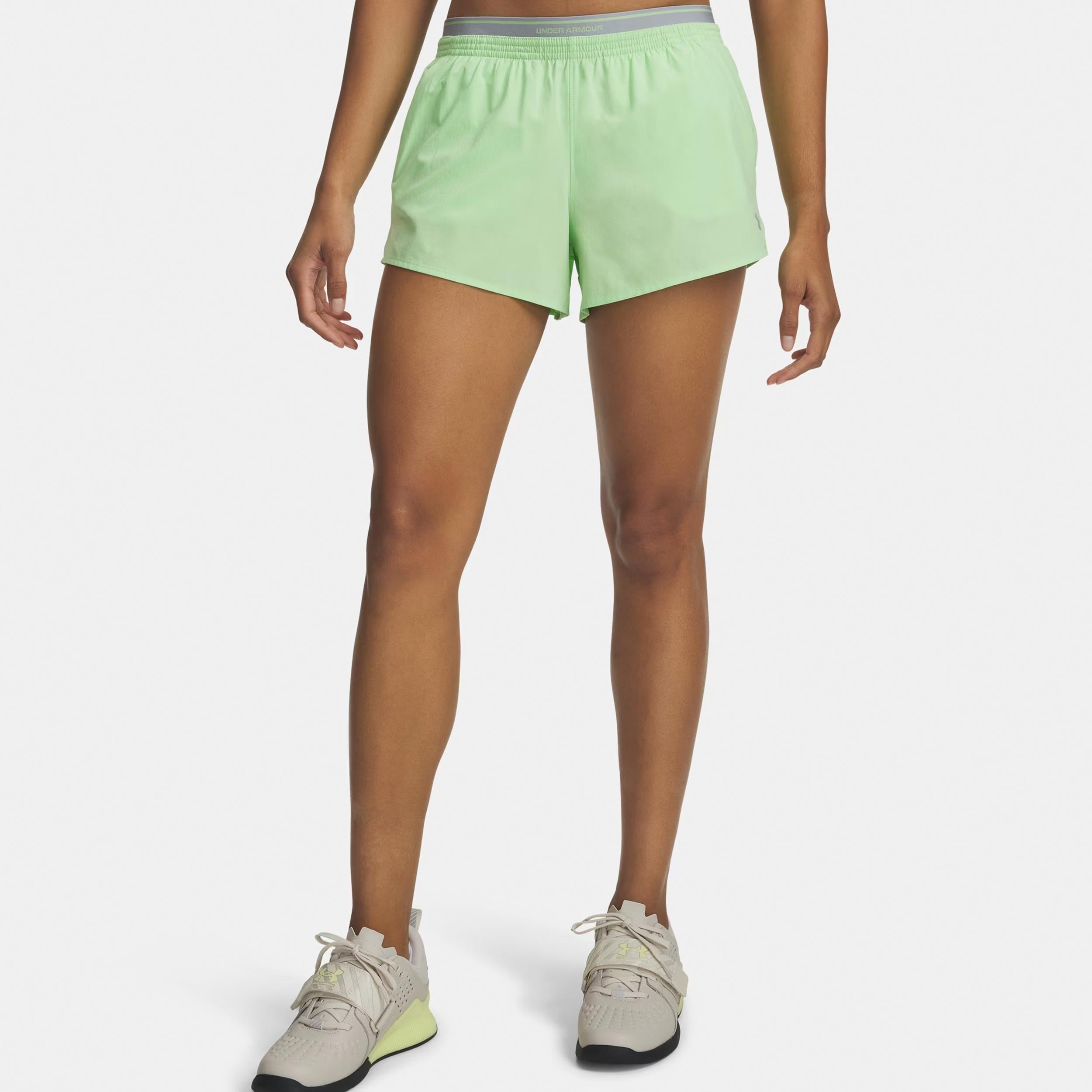 Under Armour Vanish Woven 3in Shorts Damen - Grün, Grau