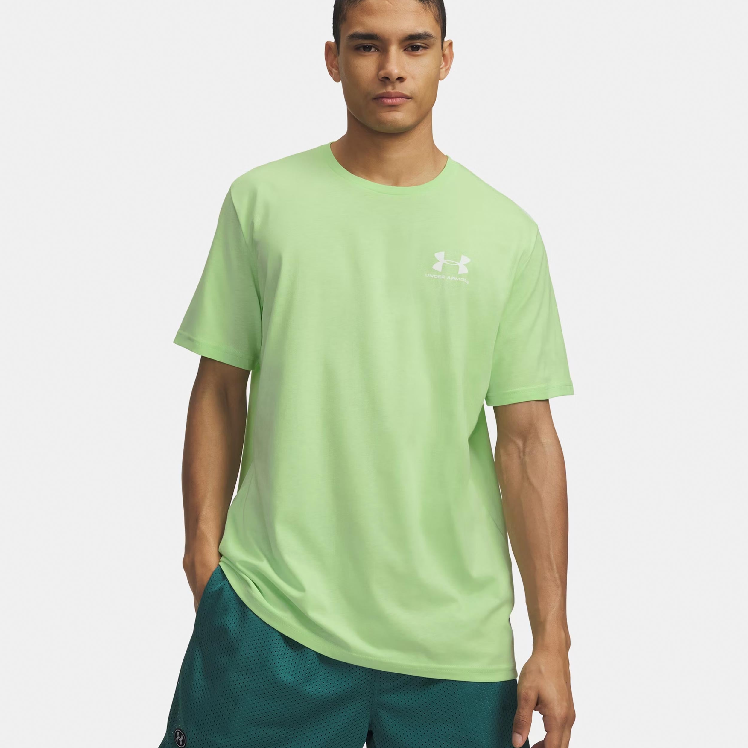 Under Armour Sportstyle Left Chef T - Shirt Herren Grün, Weiß