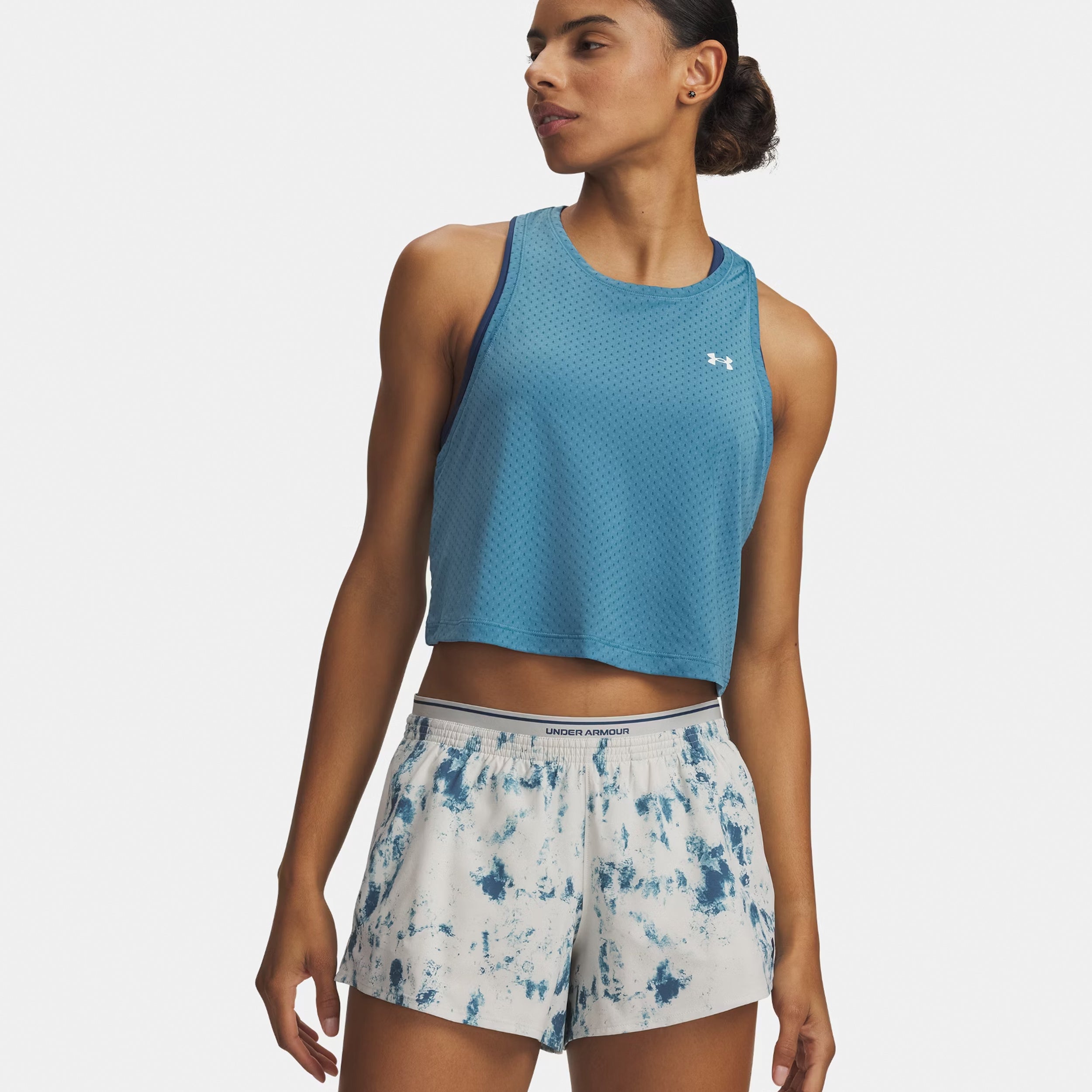 Under Armour Tech Sport Mesh Crop Tank - Top Damen Blau
