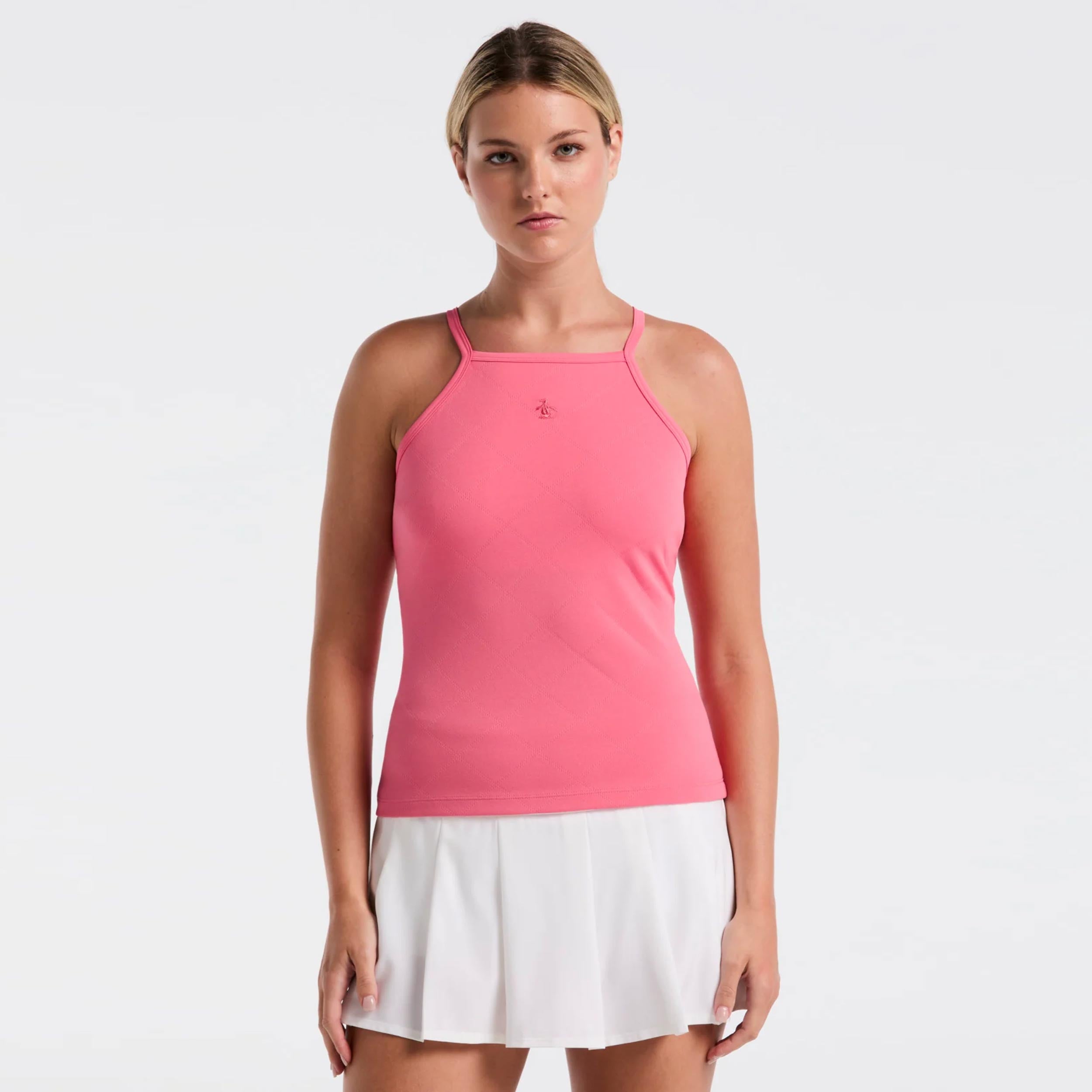 Original Penguin Grid Jacquard Tank - Top Damen Pink