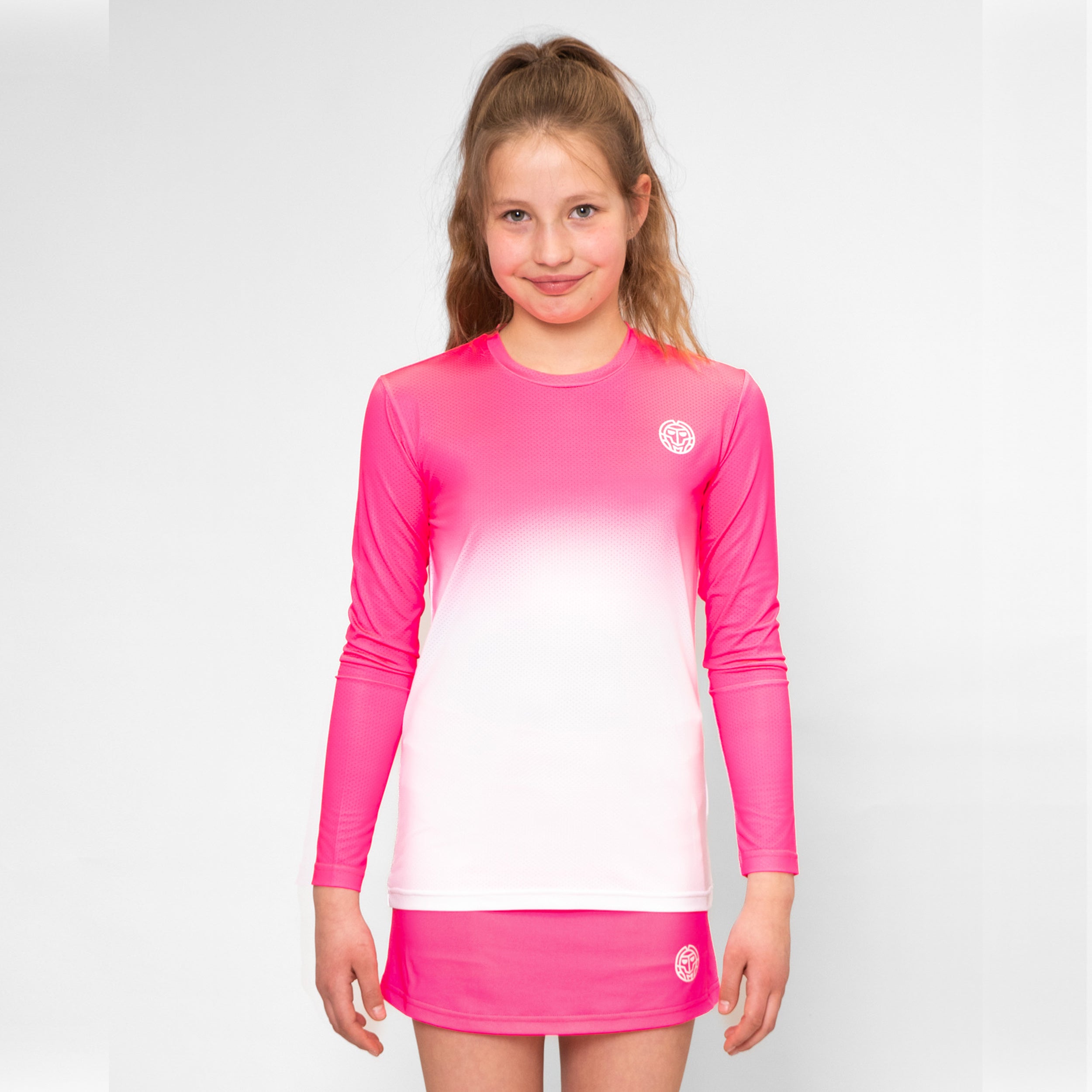 Bidi Badu Crew Gradiant Longsleeve Mädchen - Pink, Weiß