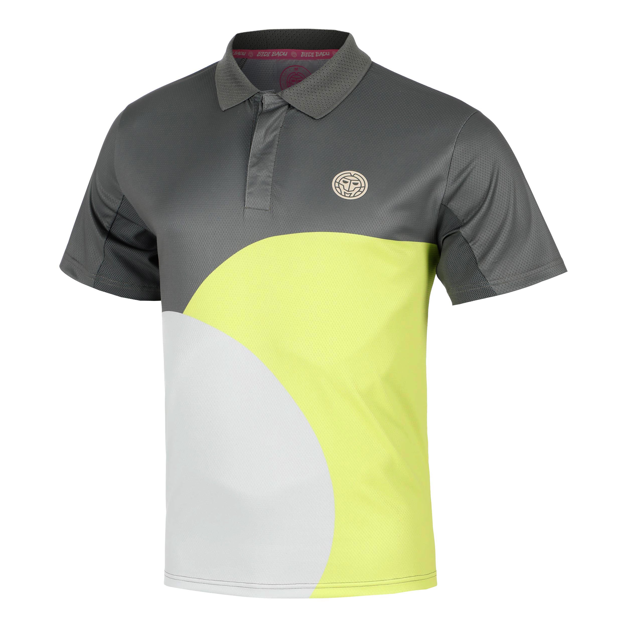 Bidi Badu Bubble Polo Herren - Grau, Zitronengelb