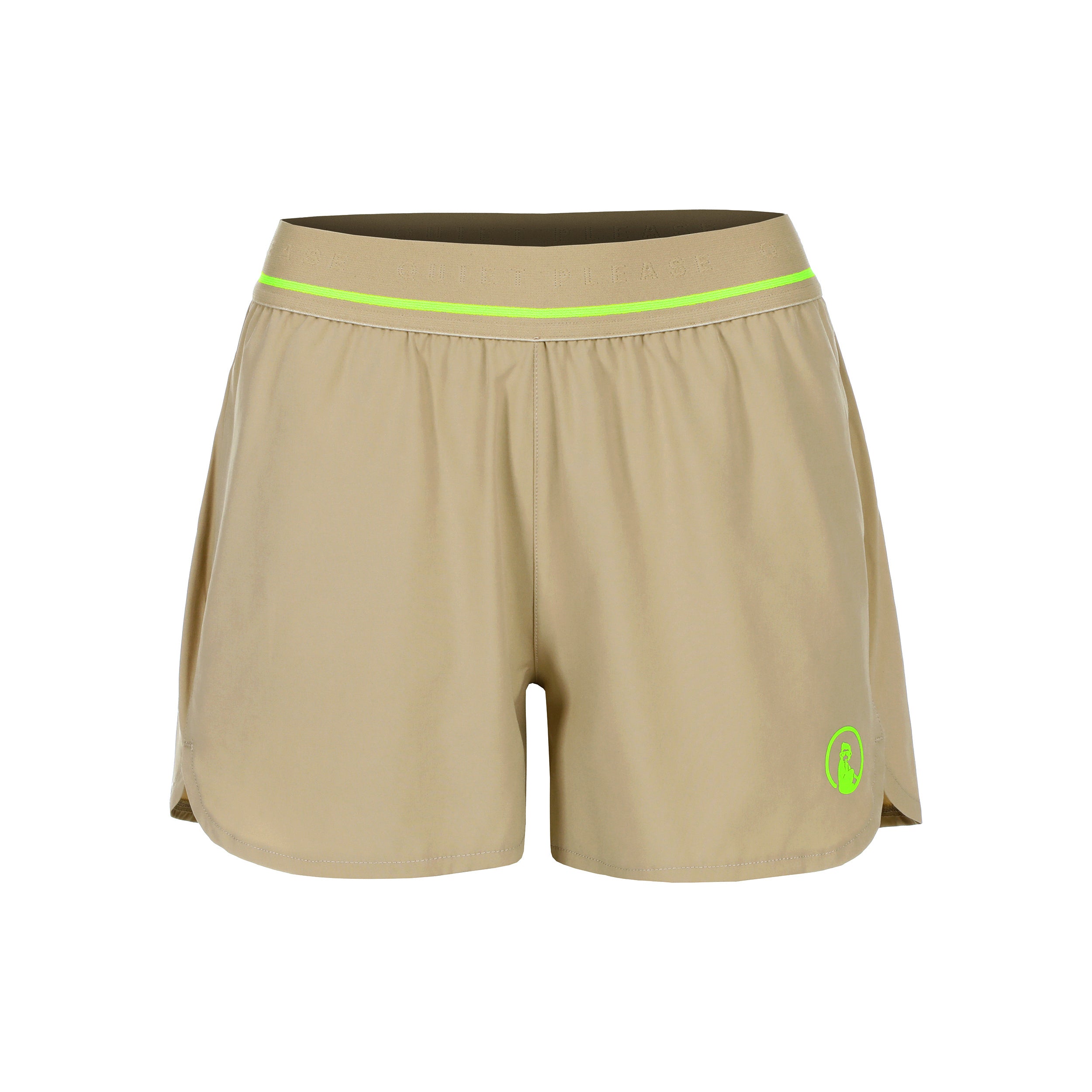 Quiet Please Wild Match 2in1 Shorts Damen - Beige, Neongrün