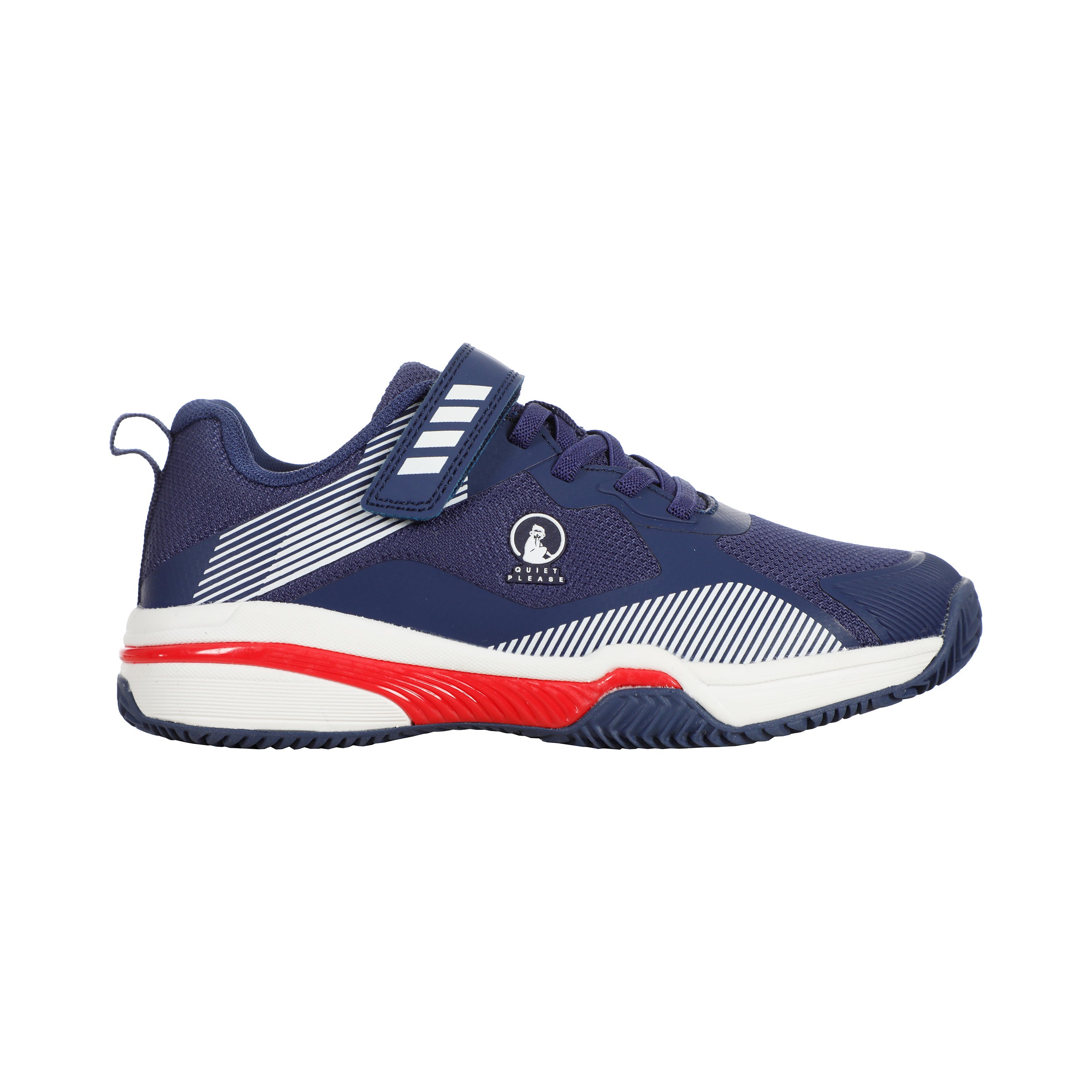 Quiet Please Match Velcro Clay Sandplatzschuh Kinder - Blau, Rot
