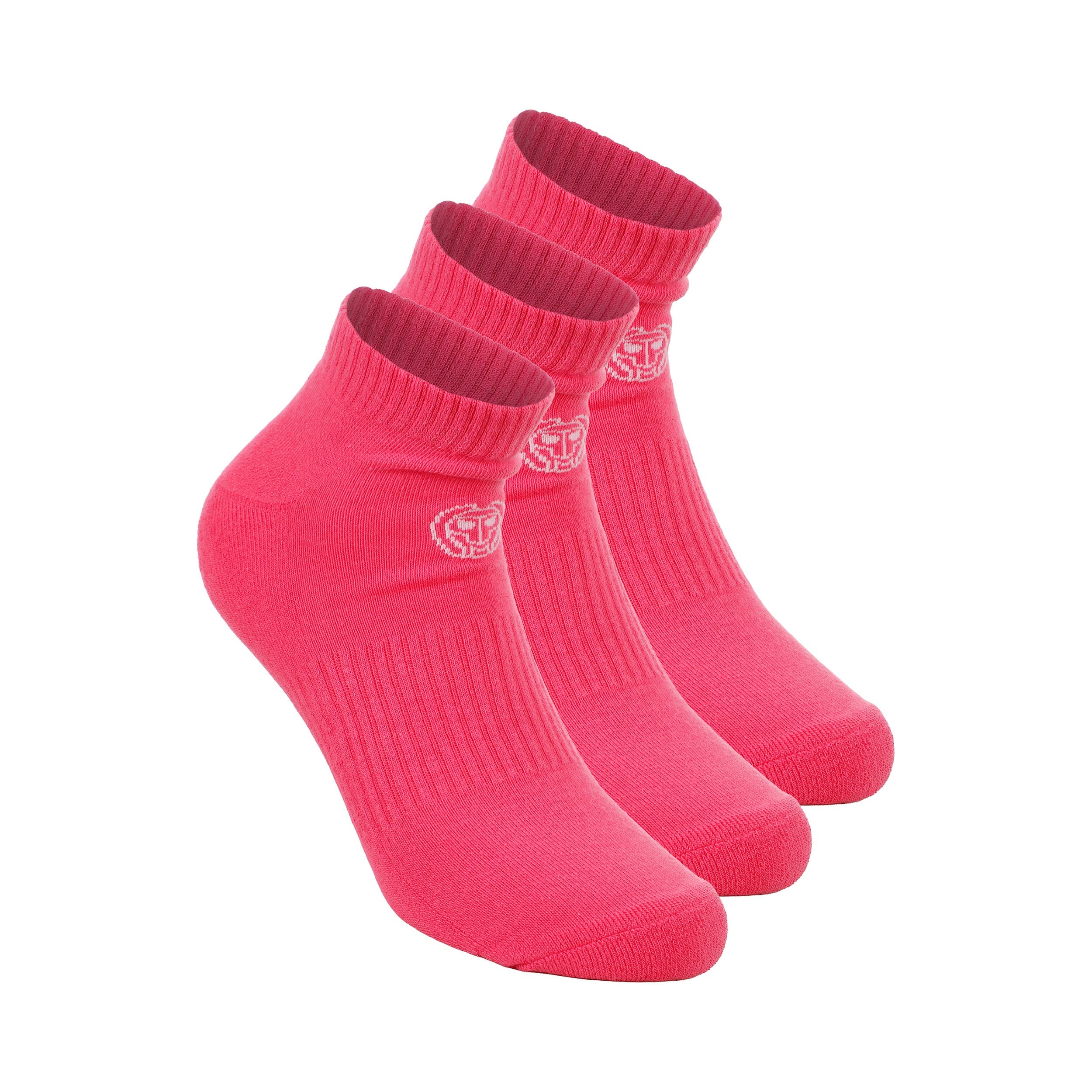 Bidi Badu Crew Performance Tennis Socks 3 Pack - Pink
