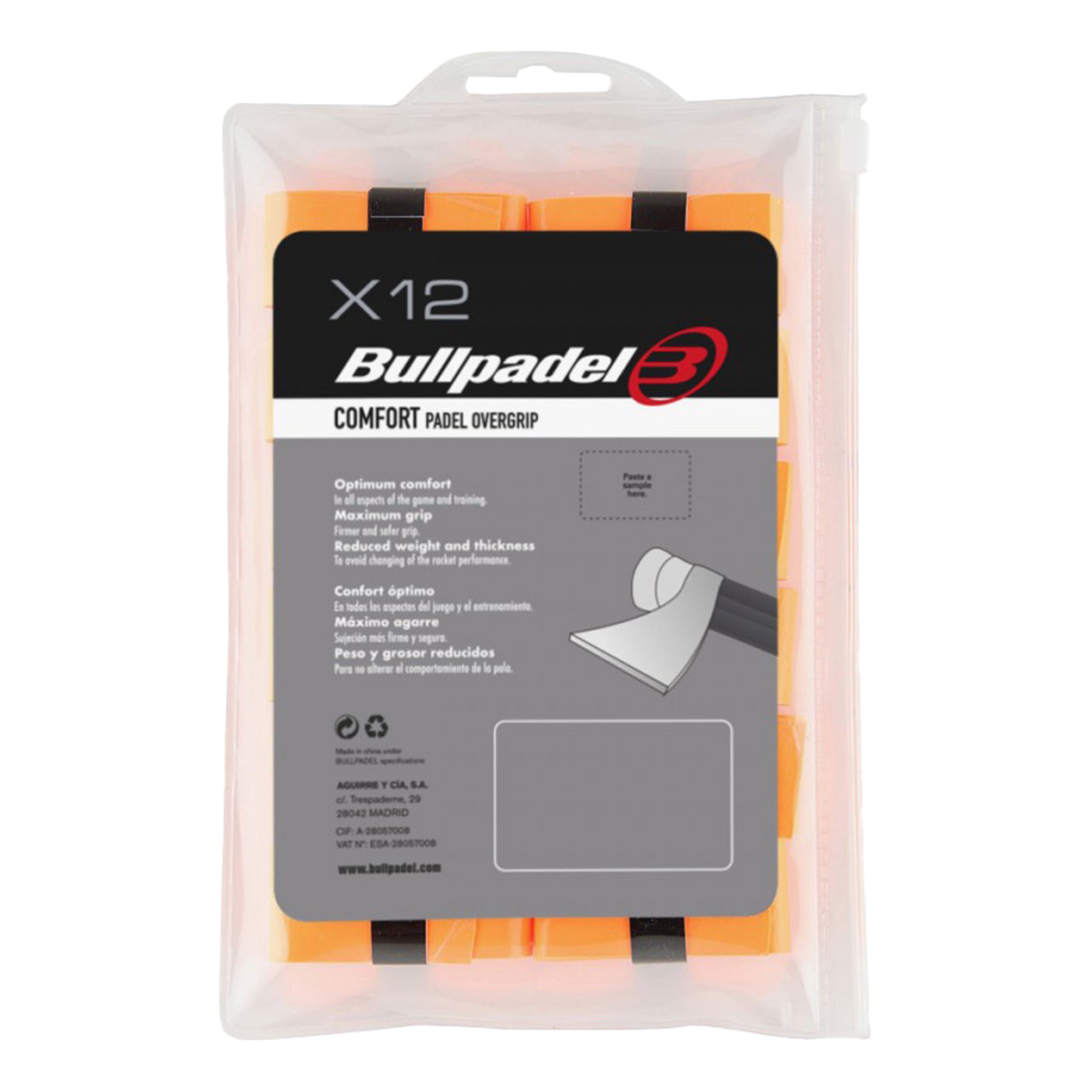 Bullpadel Gb - 1600 Pack 12 Comfort Neonorange