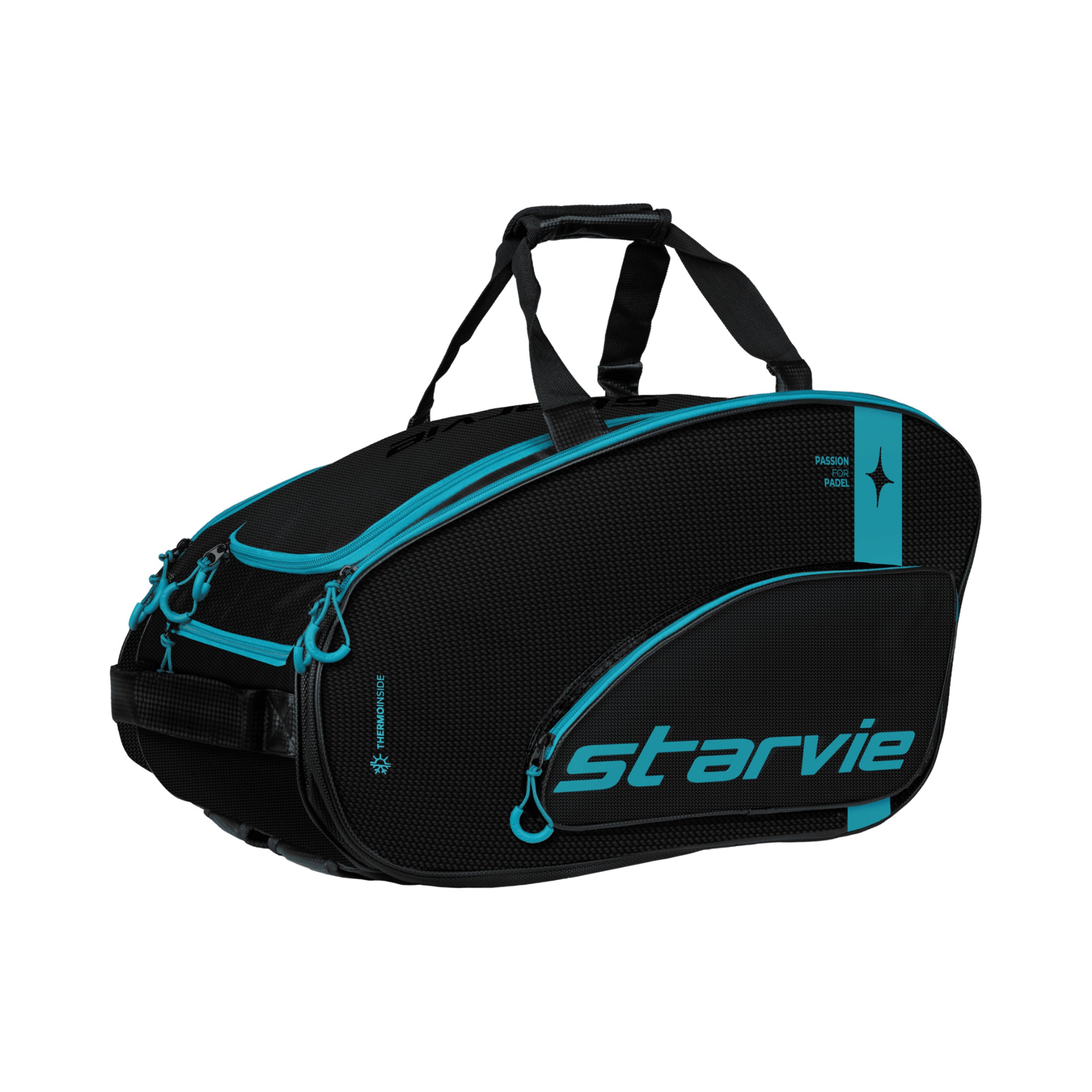 Starvie Premium Racing Drax Padelschlägertasche - Schwarz, Türkis