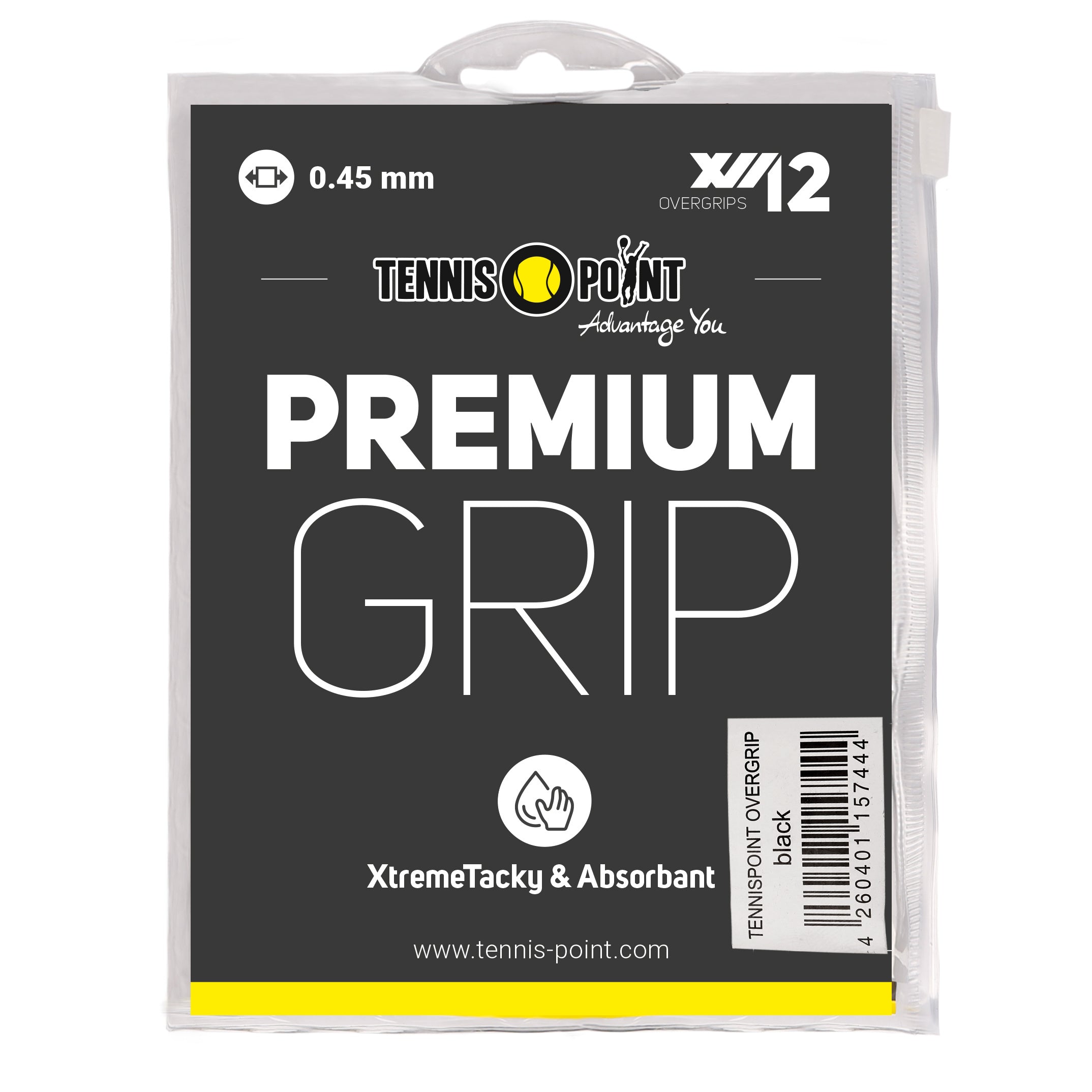 Tennis - Point Premium Grip 12er Pack Schwarz