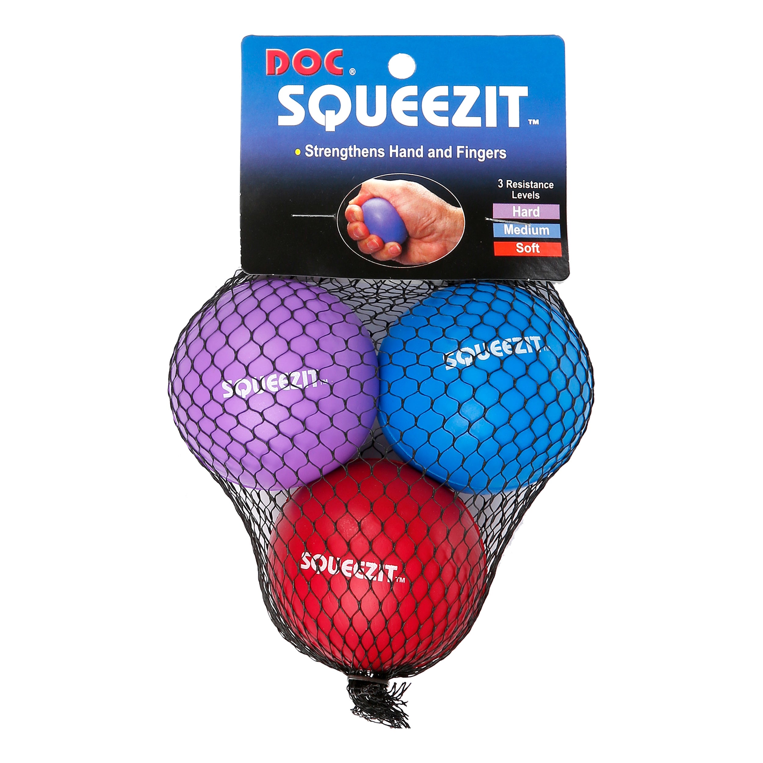 Tourna Squeez It Ball 3er Pack - Blau, Lila