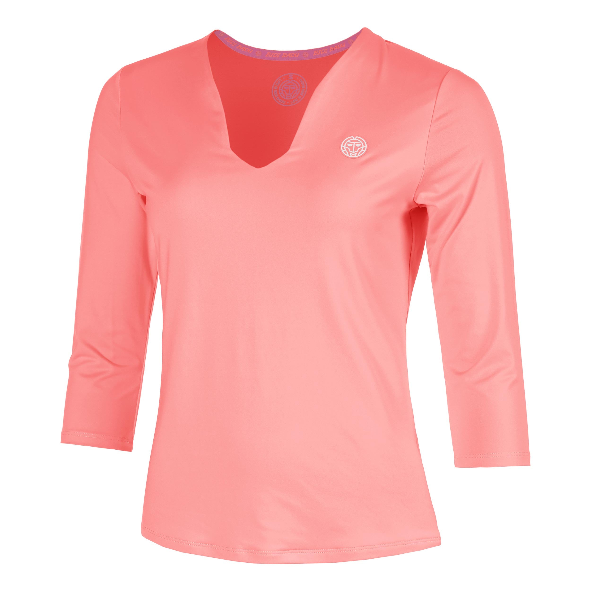 Bidi Badu Out Of Control V - Neck Longsleeve Damen Pink, Weiß