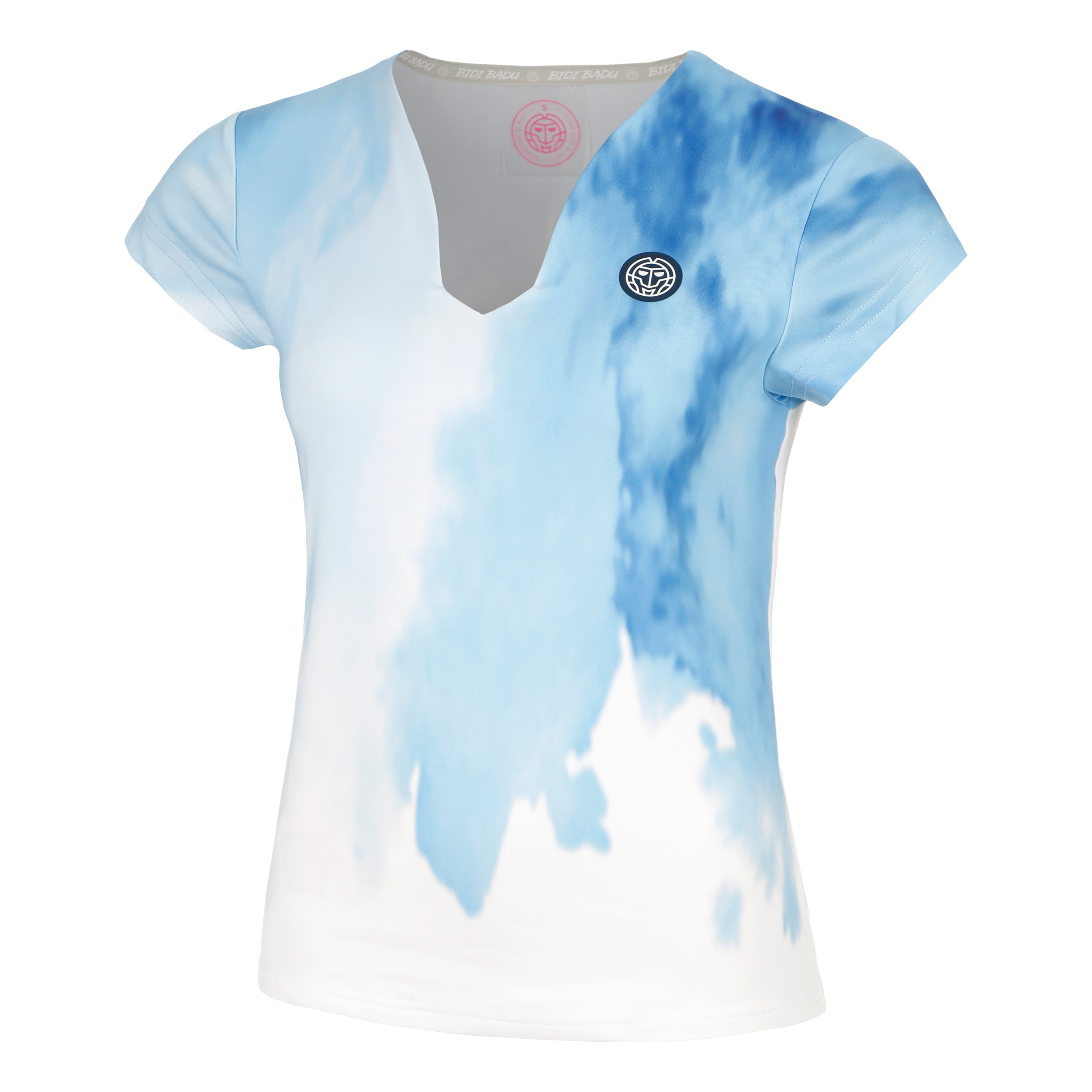 Bidi Badu Watercolour V - Neck T Shirt Damen Weiß, Blau