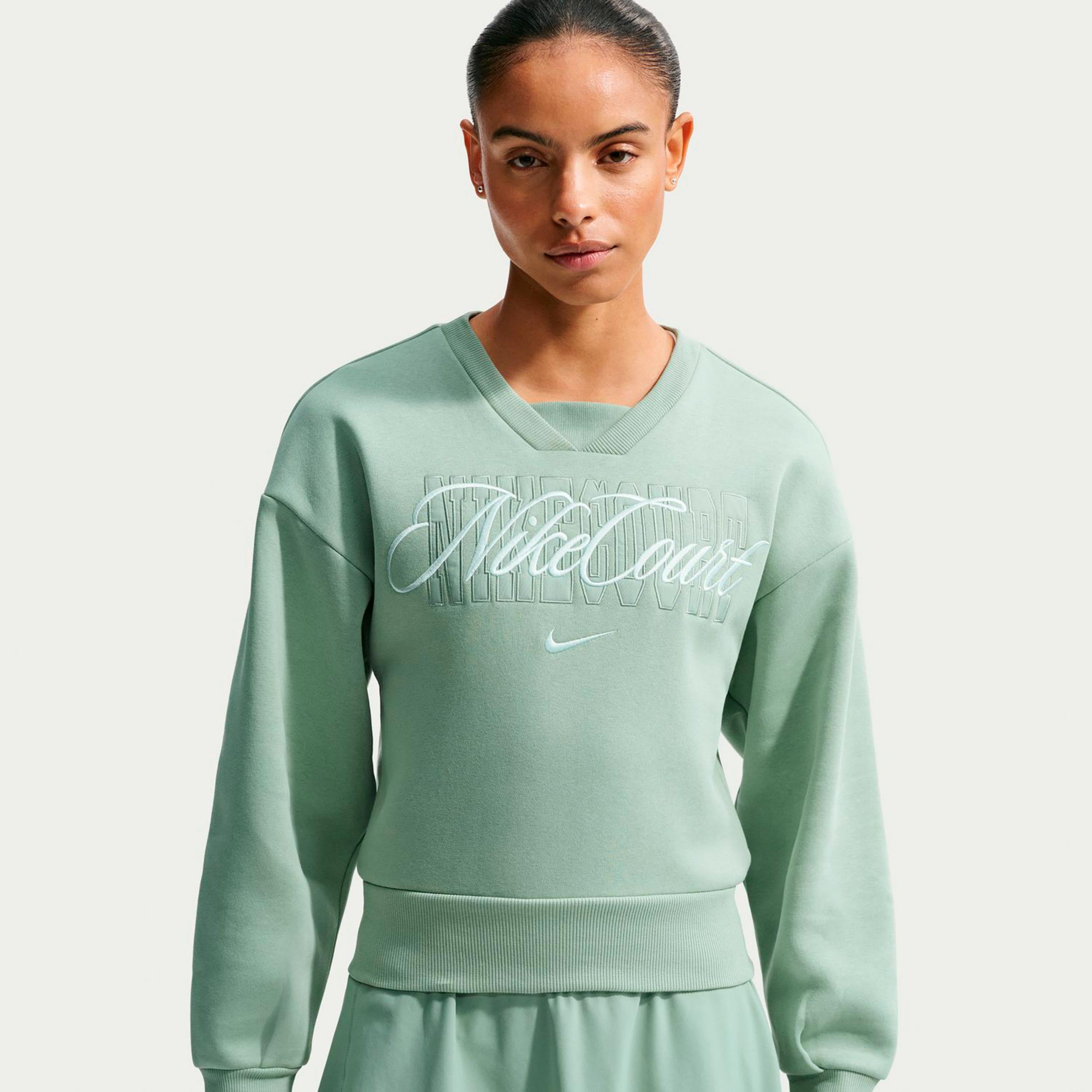 Nike Court Fleece Crew Sweatshirt Damen