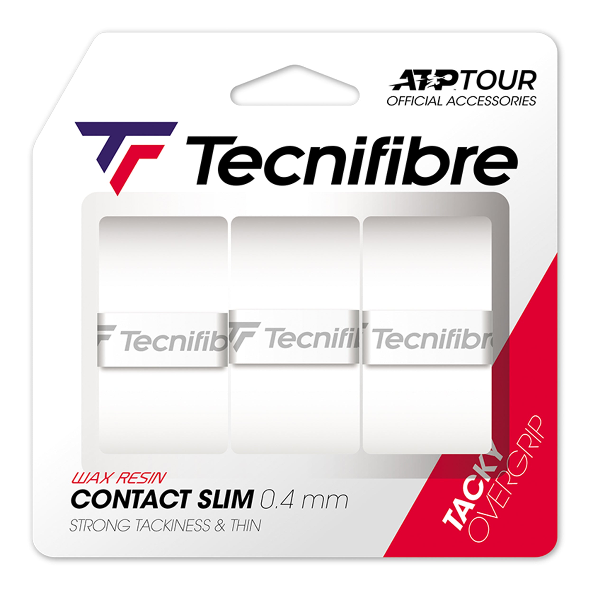 Tecnifibre Contact Slim 3er Pack - Weiß